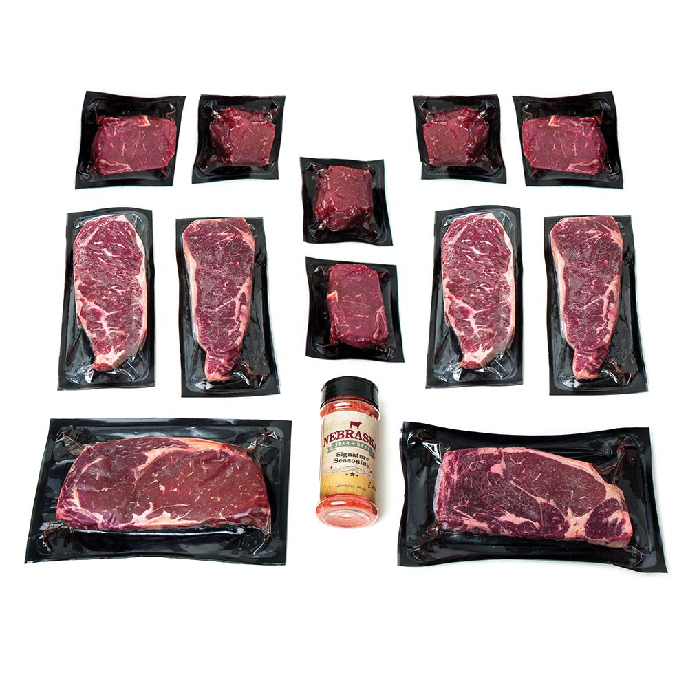 Premium Aged Angus Steak Bundle - Top Sirloin, NY Strip & Ribeye Cuts | All-Natural, Hand-Cut & Expertly Trimmed | Signature Seasoning | Gourmet Steak Gift Box Delivered | Perfect for Special Occasions, BBQ Parties & Luxury Home Dining