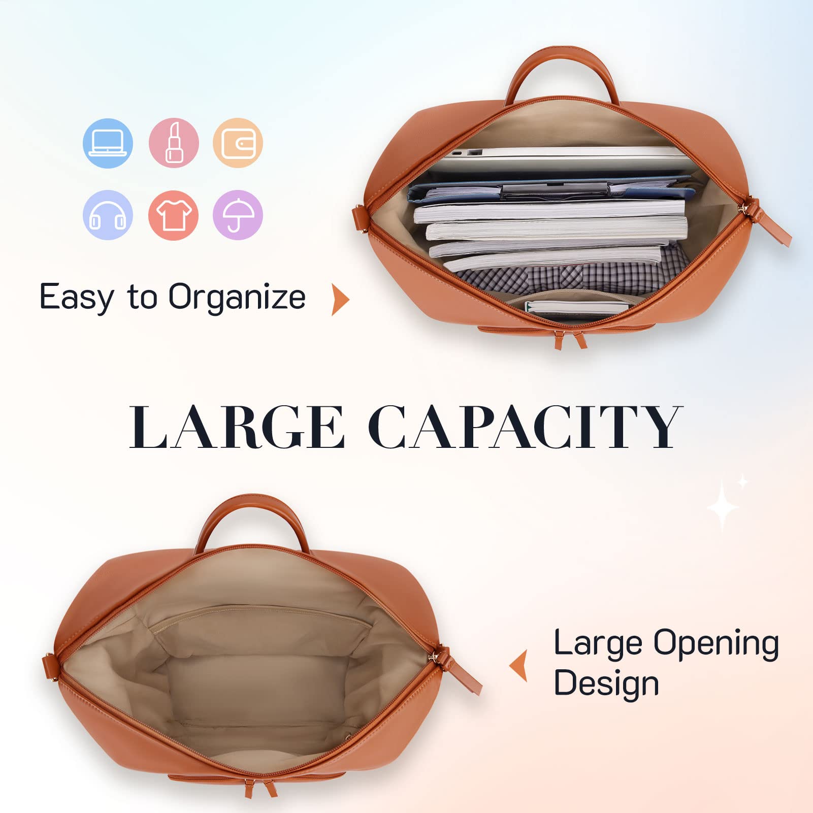 Missnine Women's Fashion Leather Backpack - Stylish Large College Travel Backpack with Tassel, Brown | Perfect for Work, School & Weekend Getaways