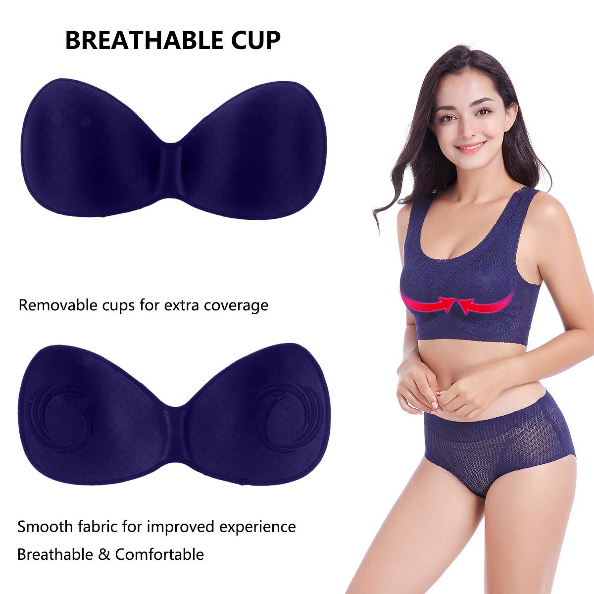 FEOYA Women's Sleep Bra Plus Size - Wireless Stretch Bralette for Sports & Comfort - Perfect for Yoga, Lounge & Nightwear