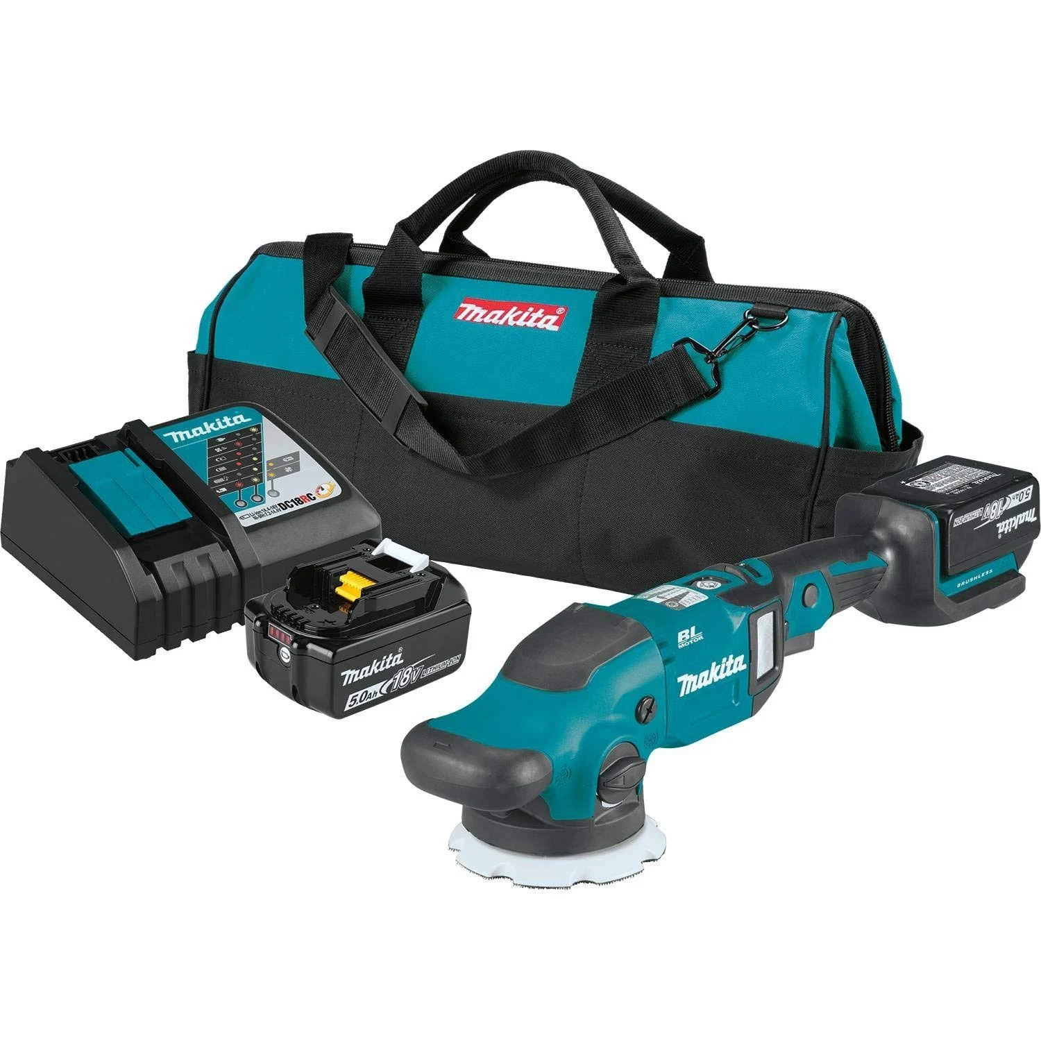 Makita XOP02T 18V LXT® Brushless Cordless Dual Action Random Orbit Polisher Kit (5/6