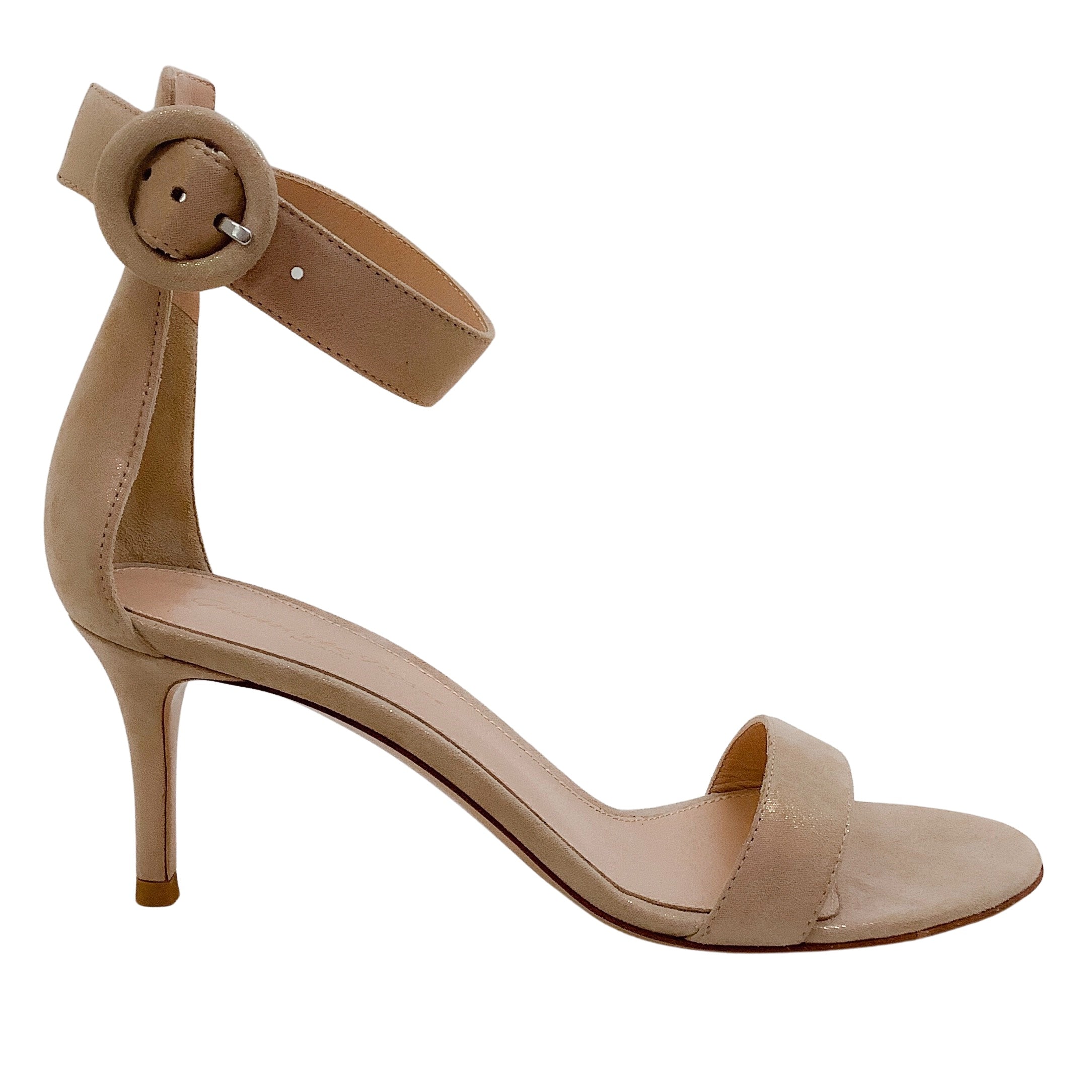 Gianvito Rossi Oil Rosa Portofino 70mm Leather Sandals - Women's Luxury High Heel Open-Toe Shoes for Summer, Weddings & Evening Events