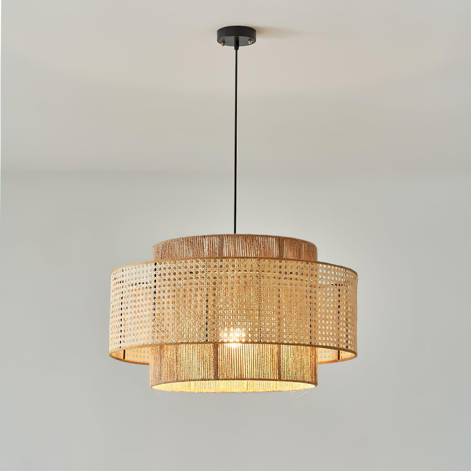 Modern Concentric Pendant Light Fixture - Sleek Minimalist Design for Kitchen Island, Dining Room & Bedroom Lighting - Dimmable LED Hanging Lamp for Home Decor