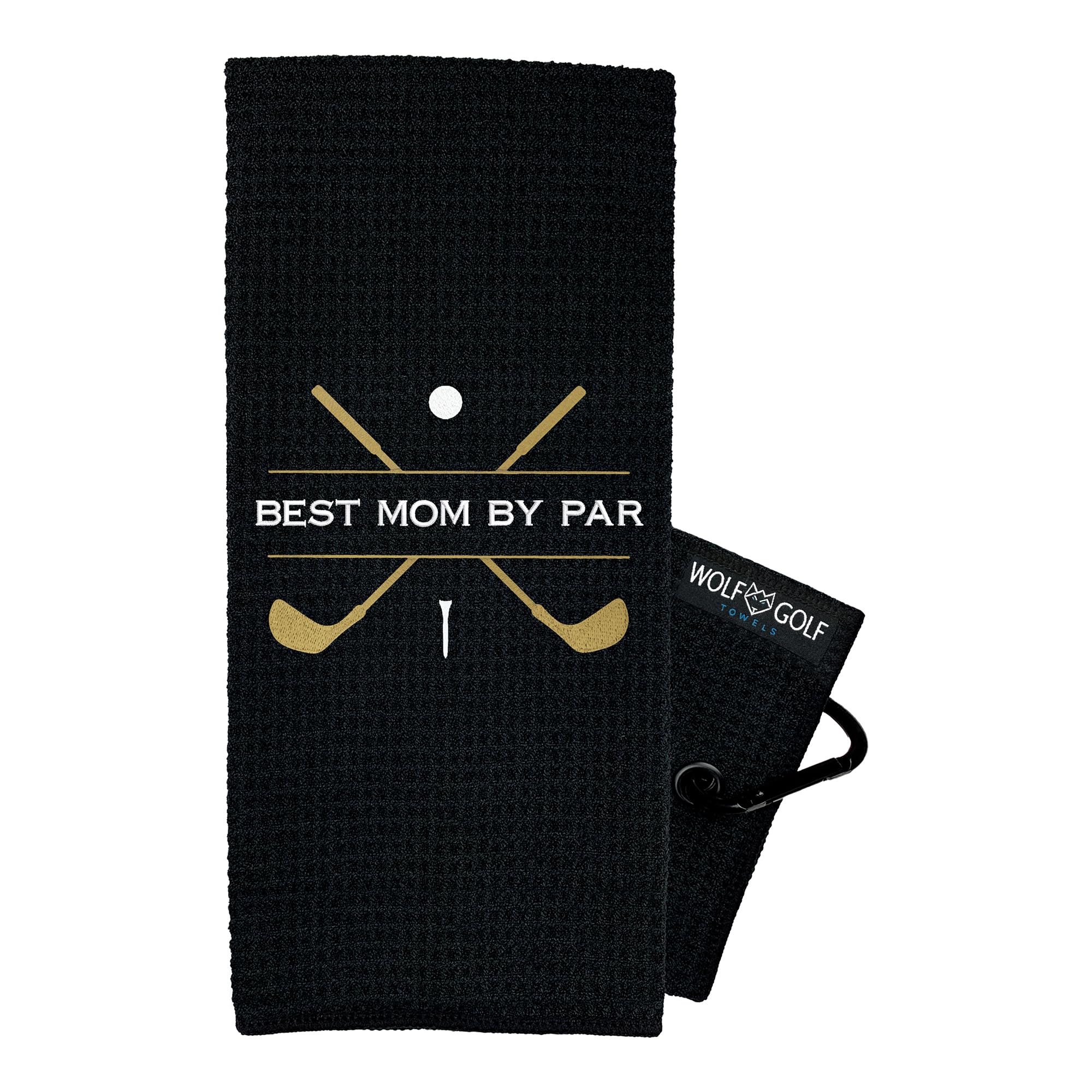 Best Mom by Par Golf Towel - Premium Embroidered Golf Towel for Women | Funny Golf Accessories & Unique Golf Gifts | Perfect for Course, Practice & Mother's Day