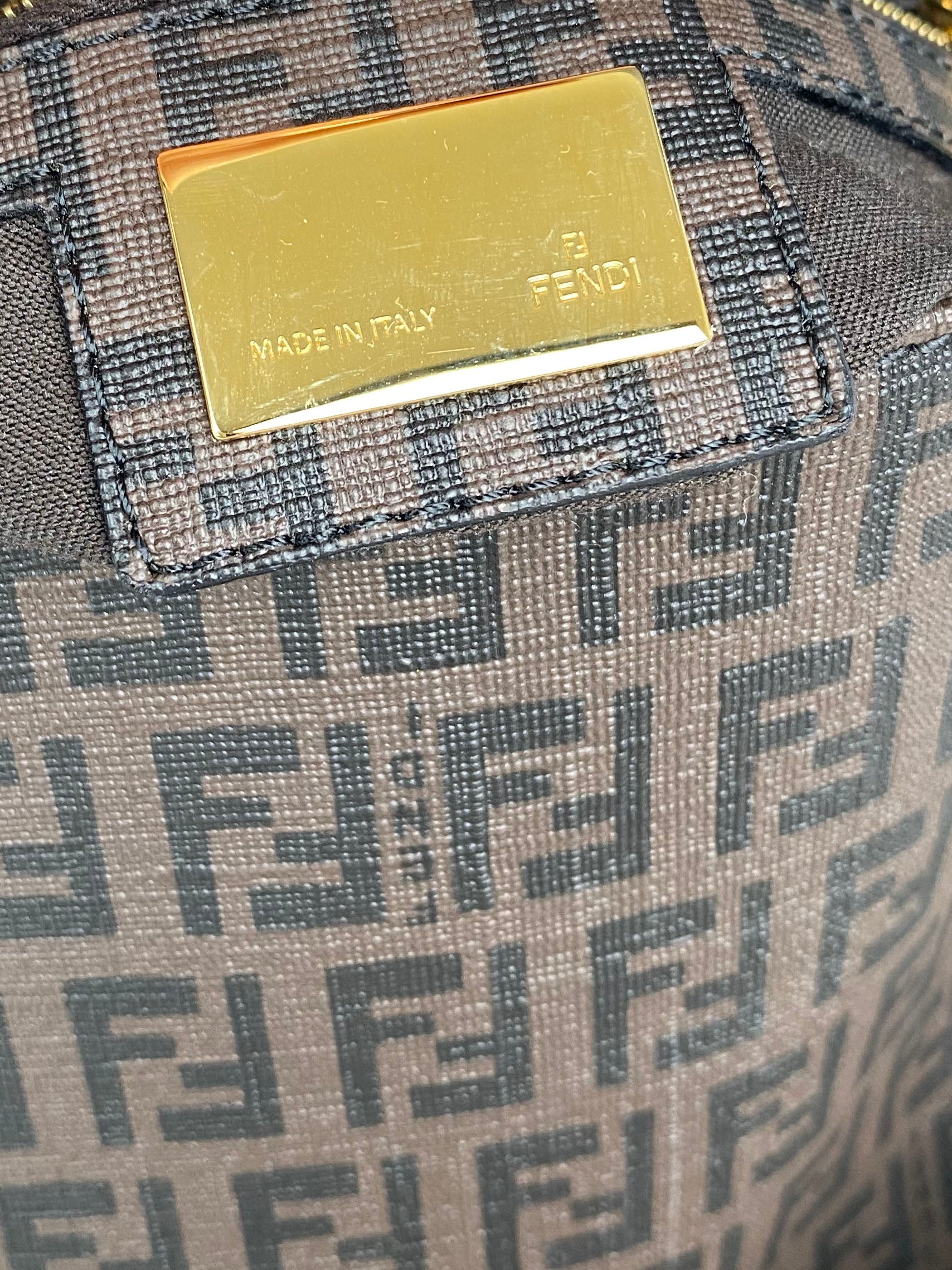 Fendi Monogram Shoulder Bag for Women - Brown Leather Crossbody Purse with Adjustable Strap, Perfect for Work, Travel & Everyday Use