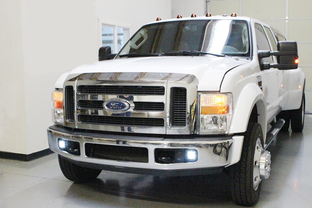40W 4D Optic LED Projector Pods with Fog Light Brackets - Compatible with 1999-2016 Ford F250 & F Series Trucks - Perfect for Off-Roading, Night Driving & Foggy Conditions