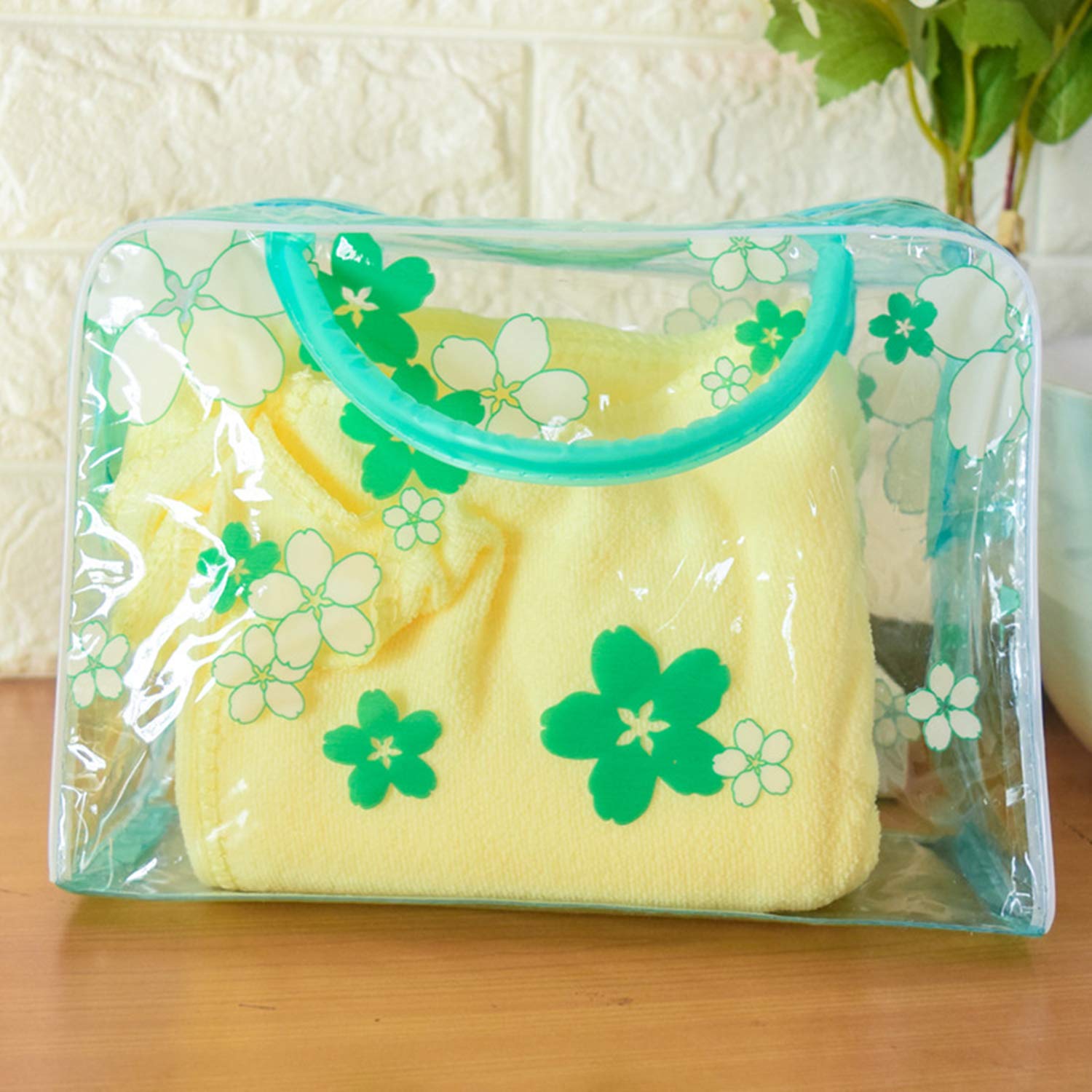 Clear Flower Cosmetic Bag - Waterproof Plastic Travel Toiletry Organizer with Handle & Zipper Closure | Perfect for Makeup Storage, Travel Essentials, and Bathroom Organization
