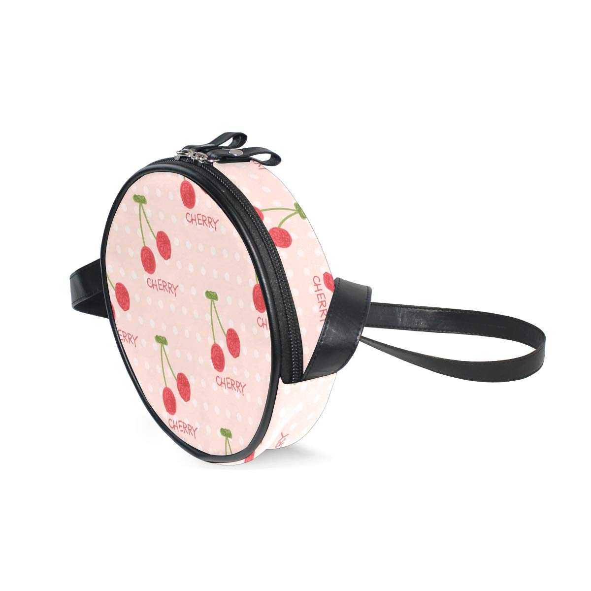 Cherry Fruit Print Round Crossbody Bag - Stylish Sling Purse for Women & Girls - Perfect for School, Travel, and Everyday Use