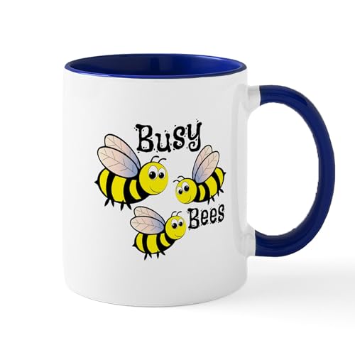 White/Navy Inside - Busy Bees Mugs