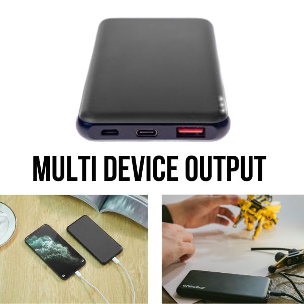 10000mAh 12V Output Portable Charger Power Bank - Fast Charging Battery Pack with USB-C Cable & Triple Outputs for iPhone, Android Devices (Black) | Perfect for Travel, Camping, and Emergency Power Backup