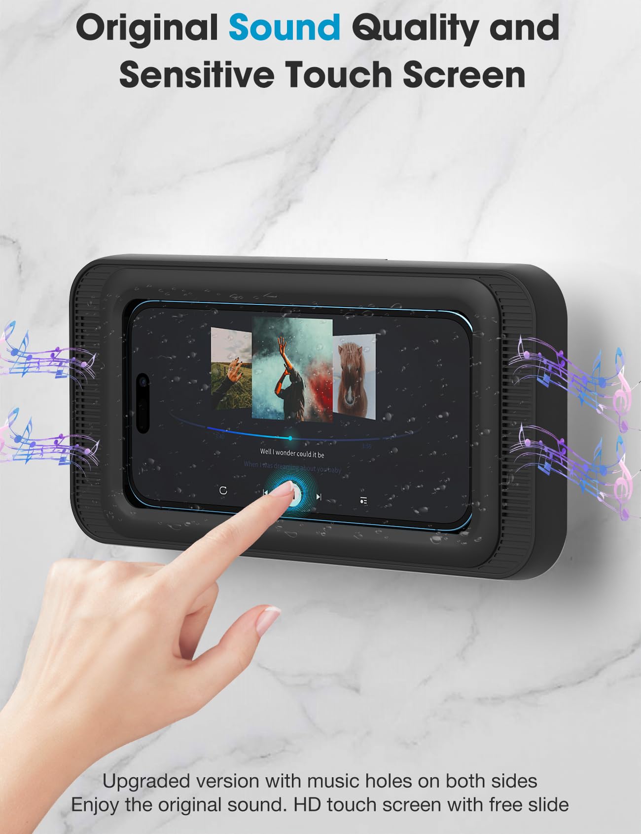 KUNSLUCK Waterproof Shower Phone Holder with 480° Rotation - Universal Wall Mount Stand for iPhone, Samsung & 4-7