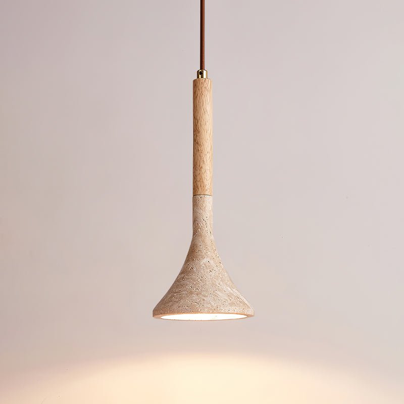Aplomb Travertine Pendant Light - Modern Natural Stone Hanging Lamp for Kitchen Island, Dining Room & Living Room Decor