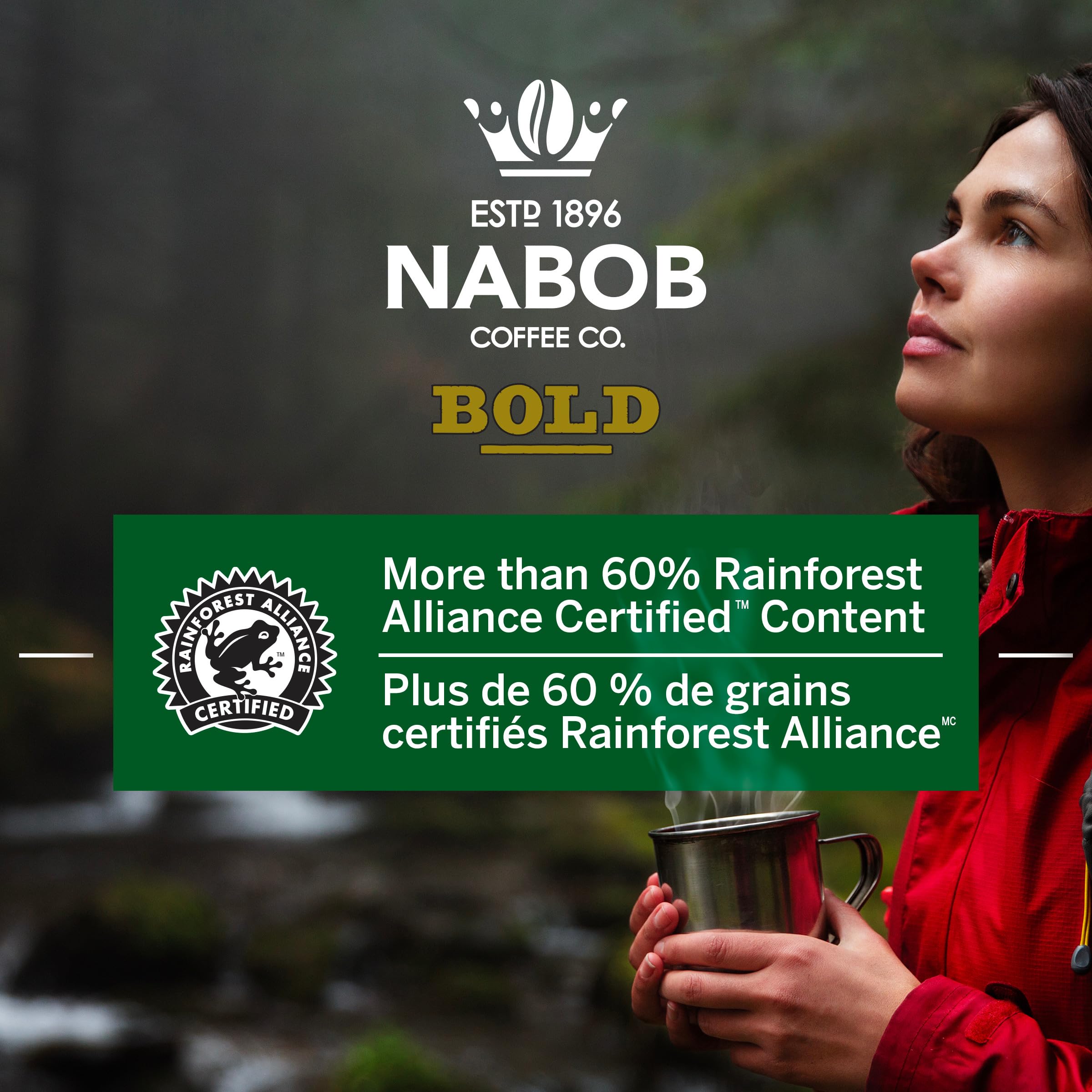 Nabob Full City Dark Roast Coffee Pods - 100% Compostable, 120 Count (4 Boxes of 30) - Premium Canadian Import - Perfect for Keurig Machines & Eco-Conscious Coffee Lovers