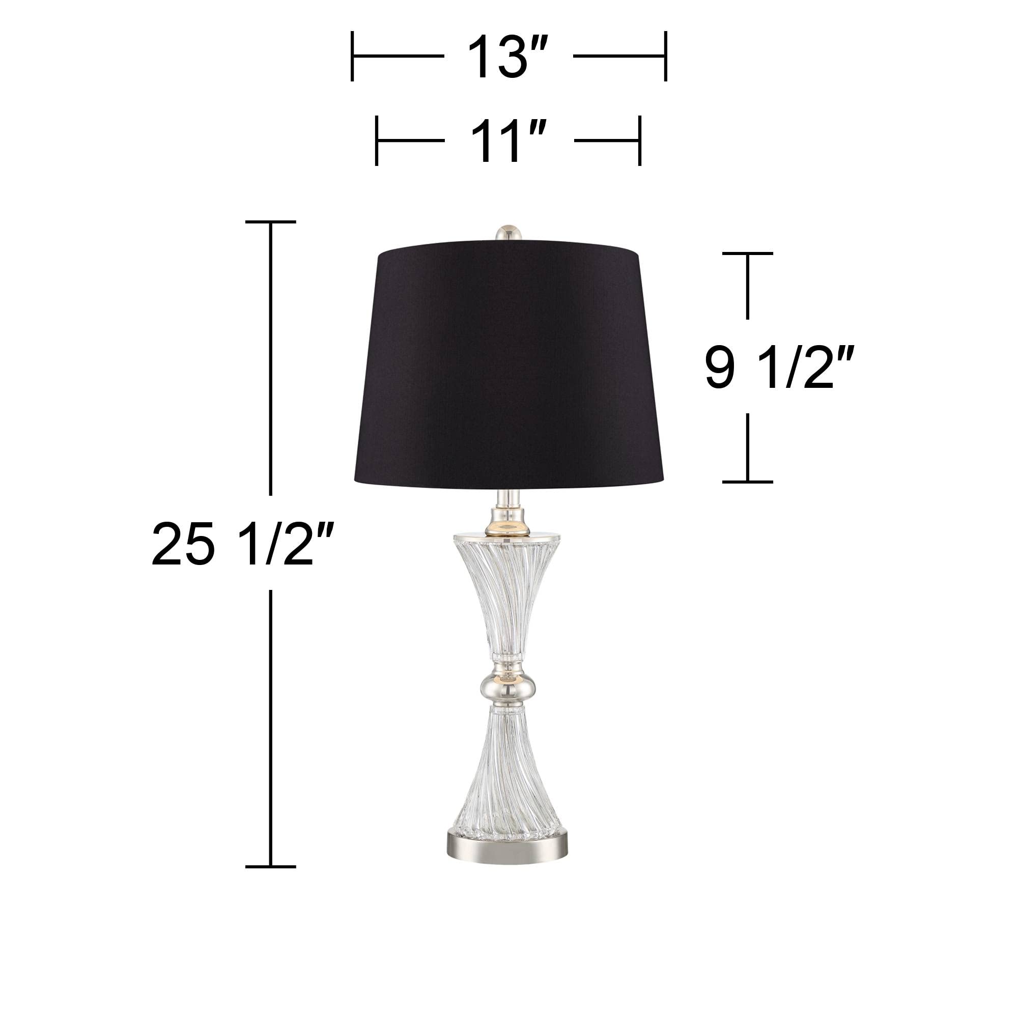 Regency Hill Luca Modern Glam Luxury Table Lamps Set of 2 - 25.5