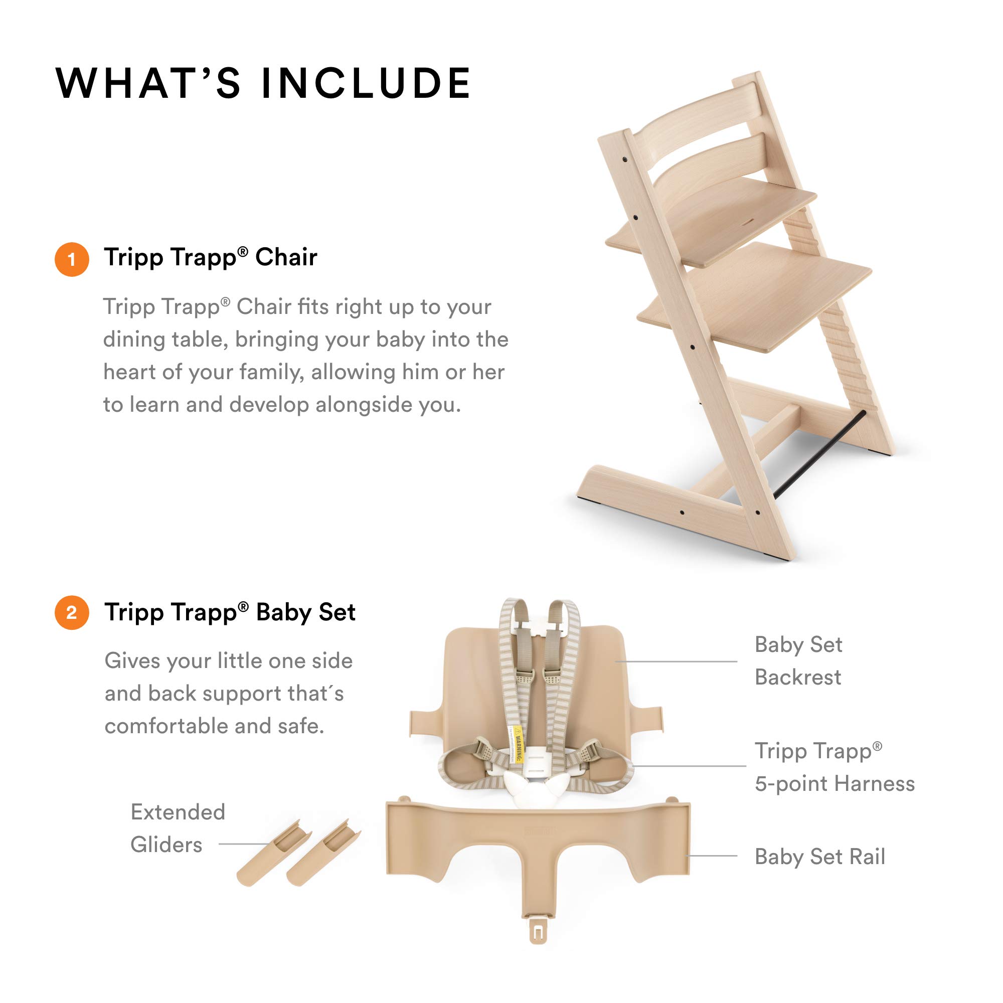 Stokke Tripp Trapp Adjustable Wooden High Chair for Babies & Toddlers - Moss Green with Baby Seat & Safety Harness | Perfect for Dining, Feeding & Learning at Home