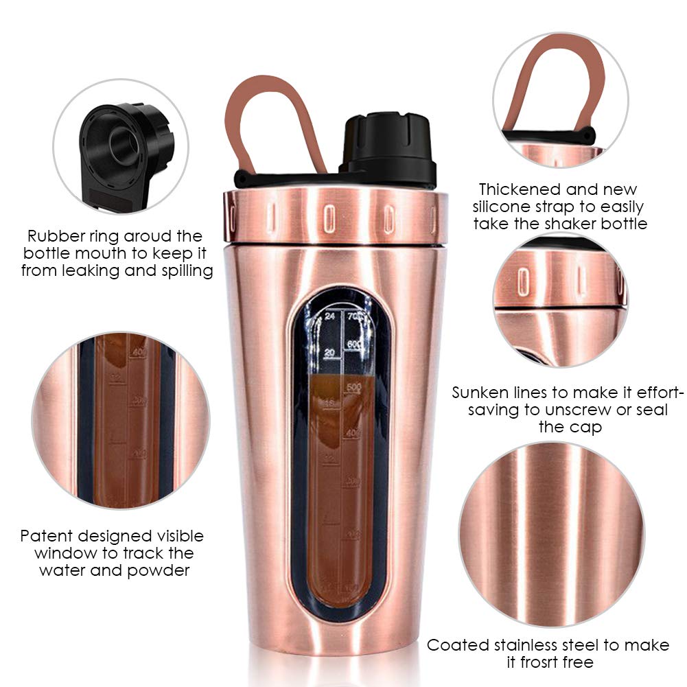 Toofeel 820ml Stainless Steel Protein Shaker Bottle - Leak Proof, BPA Free, Gym & Workout Water Bottle for Protein Powder, Smoothies & Shakes - Perfect for Fitness, Bodybuilding & Post-Workout Recovery