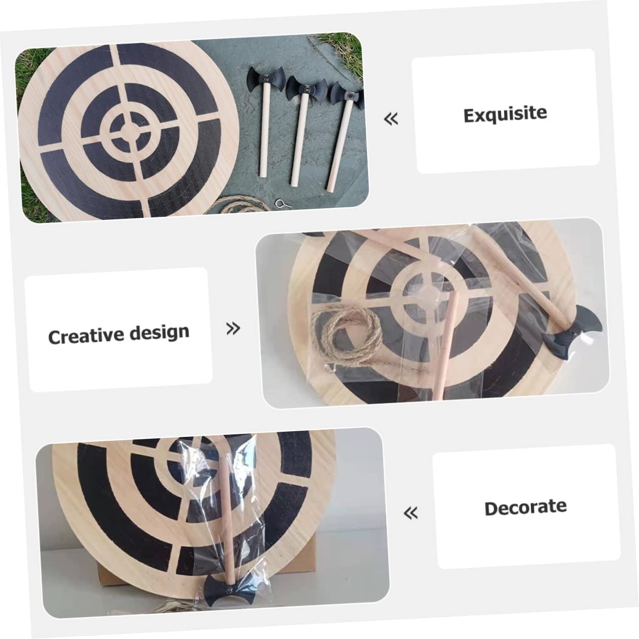 Holibanna Wooden Dart Board Set - Classic Home Decor & Indoor Game for Kids & Adults - Perfect for Living Room, Game Room, or Man Cave Wall Decor