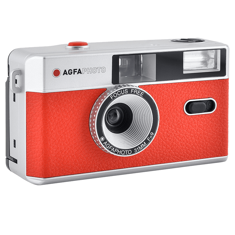 AGFAPHOTO 35mm Reusable Film Camera with Flash - Vintage Style Point & Shoot Camera for Travel, Parties & Everyday Photography (Red)