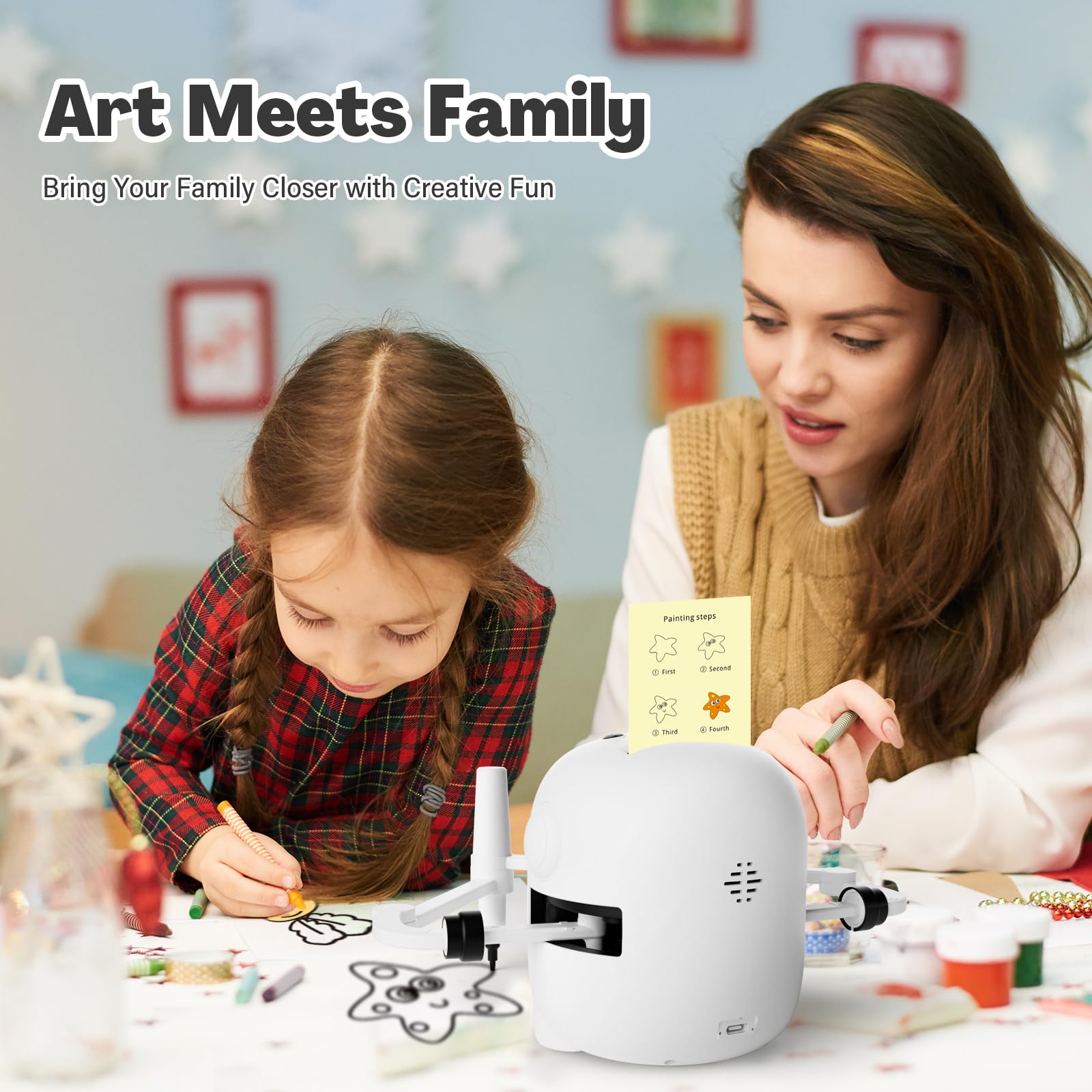 Interactive Drawing Robot for Kids with 150 Cards - Educational Voice-Activated Drawing Machine, Montessori Learning Toy for Ages 3-8 | Perfect Birthday Gift for Boys & Girls, Creative Art Activity for Home & Classroom Use