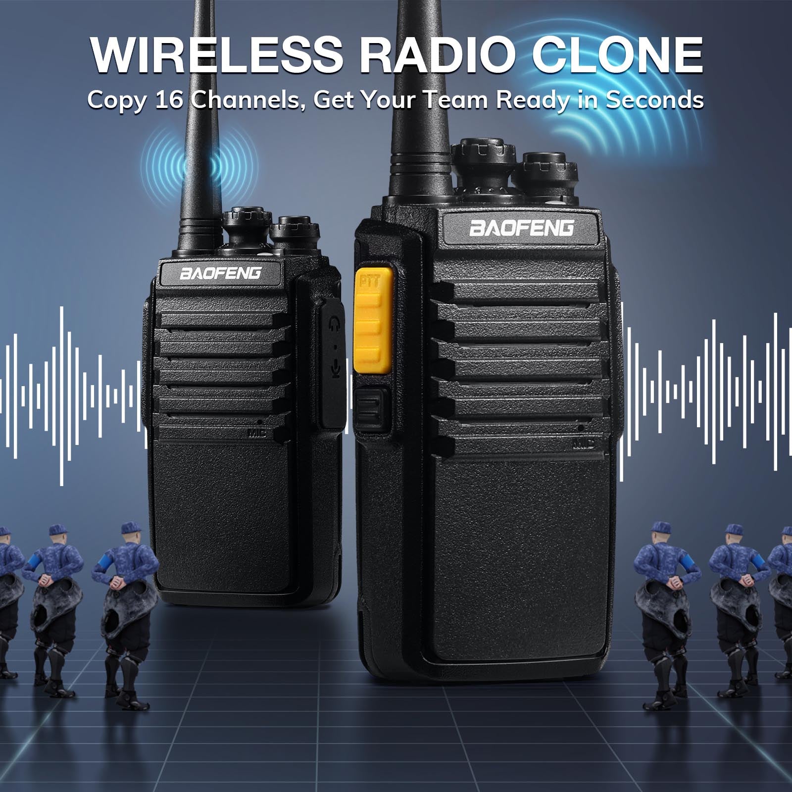 Baofeng V1D UHF Two-Way Radio with Noise Reduction, Frequency Copy & Privacy Encryption - 4 Pack for Outdoor Adventures, Construction Sites & Emergency Communication