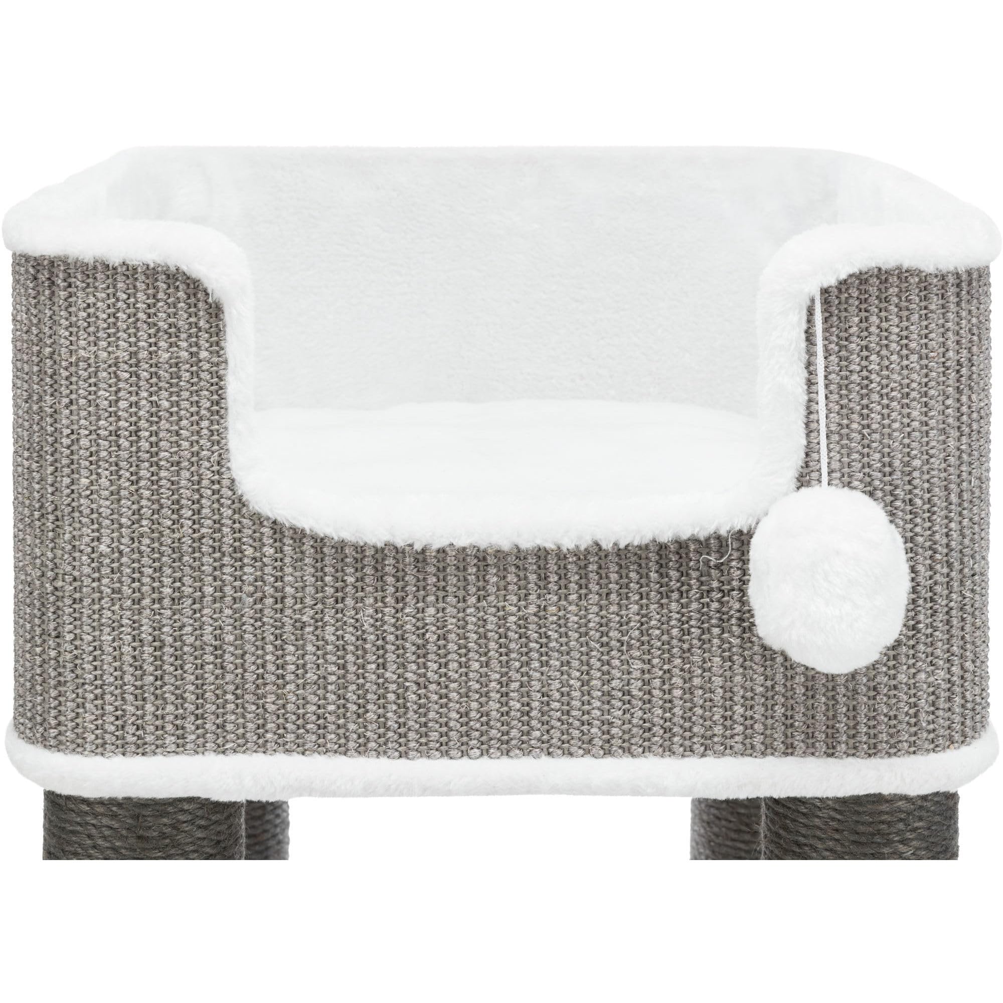 TRIXIE Lucano XXL 43-inch Cat Tower with Sisal Scratching Posts, Plush Condo & Cushions - Gray Cat Tree with Dangling Toys for Indoor Cats | Perfect for Play, Rest & Scratching in Home or Office