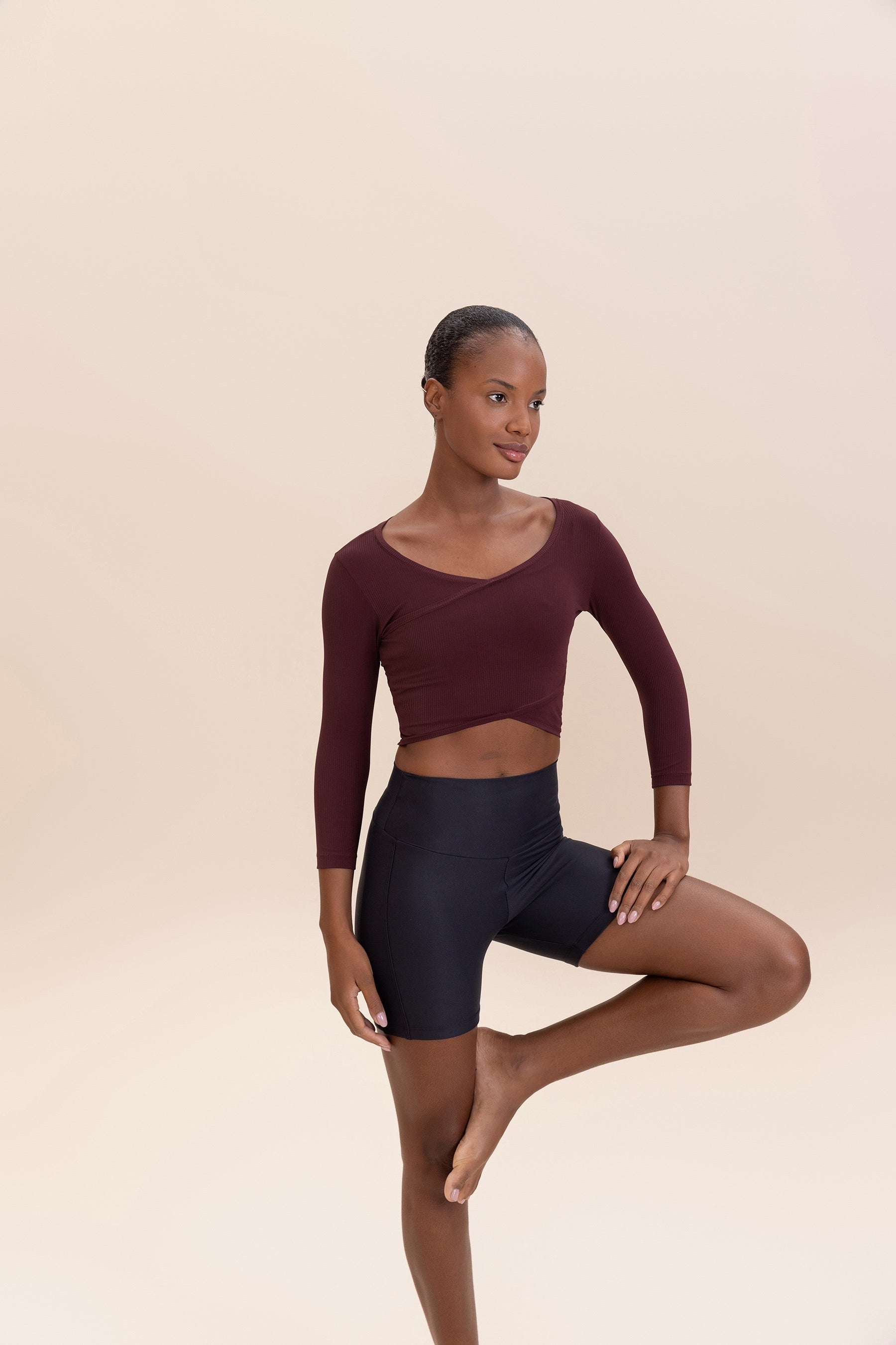 Stylish Ribbed Knit Wrap Top for Women - Soft & Comfortable Casual Wear - Perfect for Layering, Office, and Date Nights