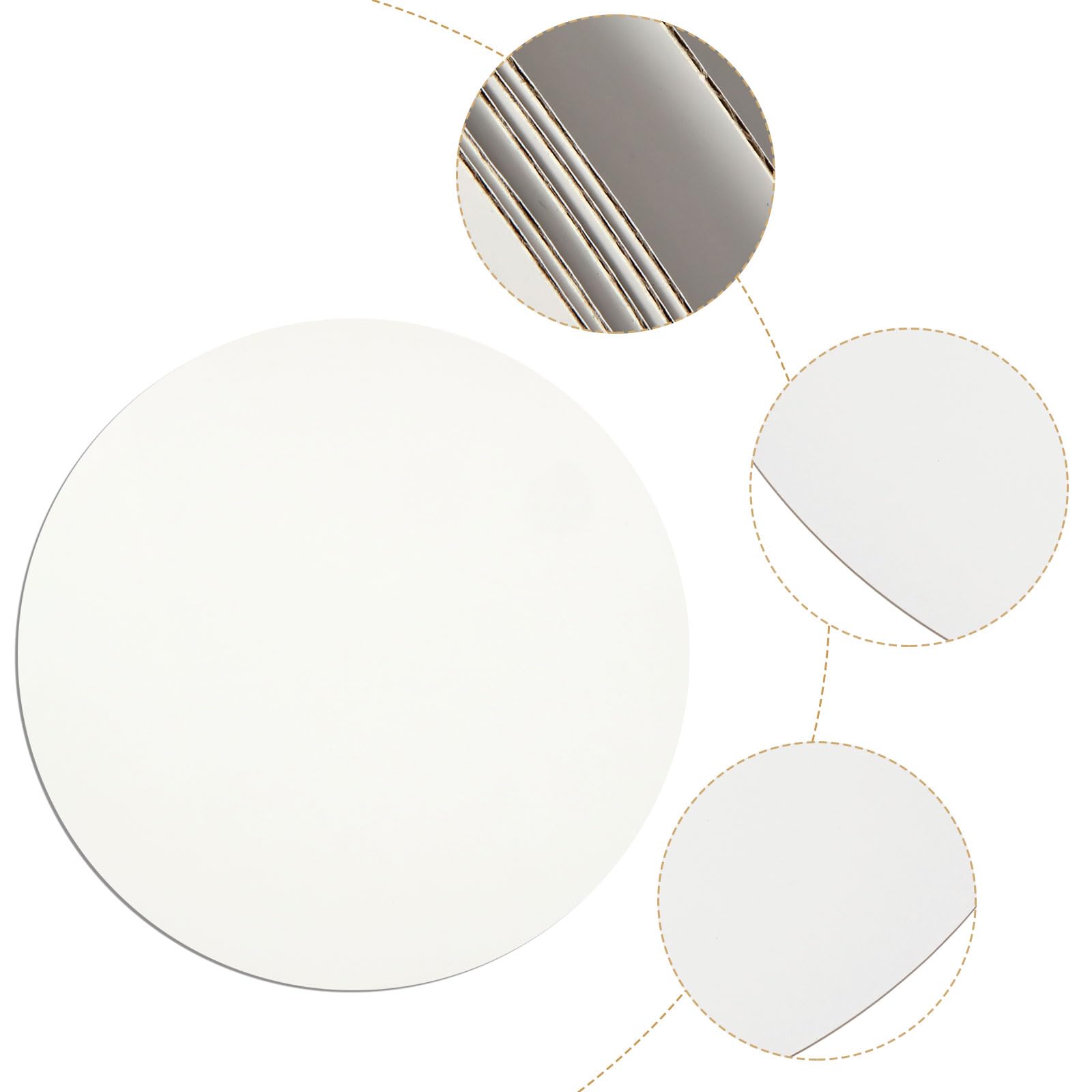 SHUESS 50-Pack 12 Inch White Disposable Cake Boards - Food Grade Oil-Proof Cardboard Rounds for Cake Decorating, Dessert Display & DIY Crafts | Perfect for Birthday Cakes, Wedding Desserts & Baking Projects