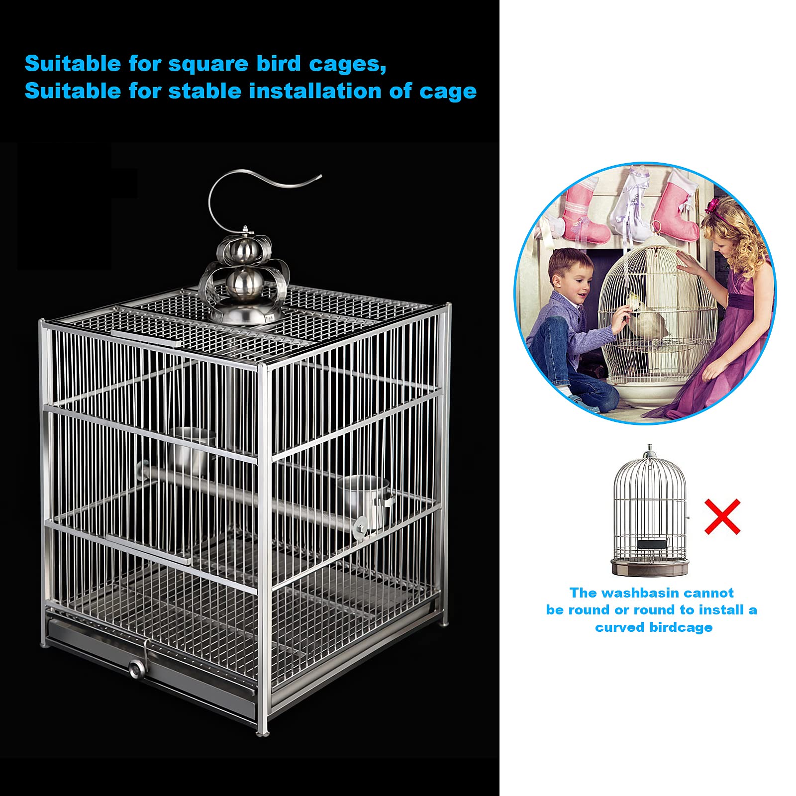 Acrylic Automatic Bird Feeder for Cage - No Mess Seed Container & Water Holder for Parrots, Parakeets & Small Birds | Perfect for Home, Garden & Pet Store Use
