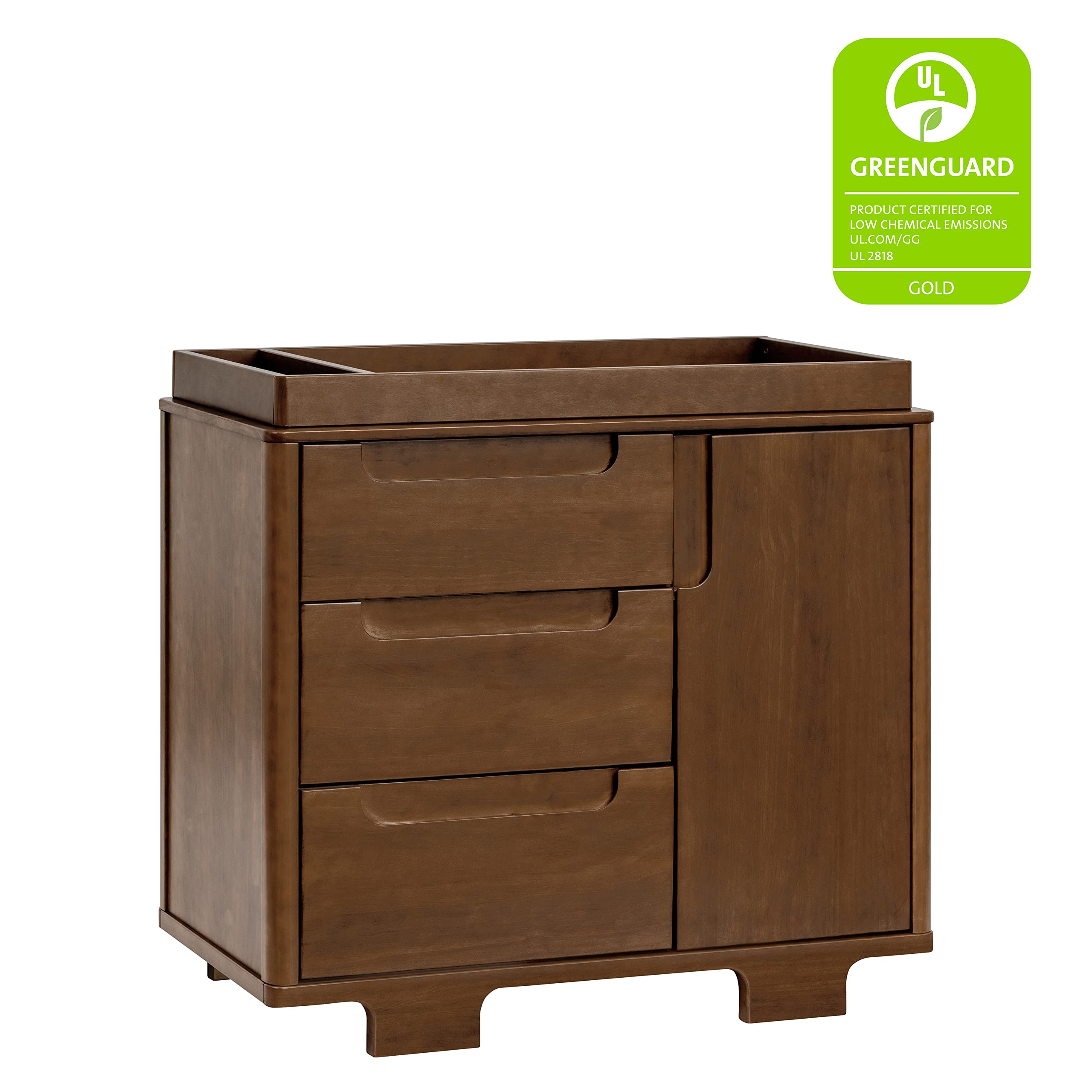Babyletto Yuzu 3-Drawer Dresser in Natural Walnut - Greenguard Gold Certified, Non-Toxic Nursery Furniture for Baby's Room & Toddler Bedroom Storage