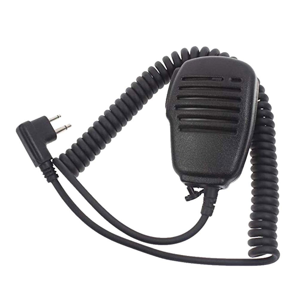 MERISHOPP 2-Pin Shoulder Remote Speaker Microphone with PTT Button for Motorola PMR446 Radios - Durable Radio Communication Accessory for Construction, Security, and Outdoor Activities