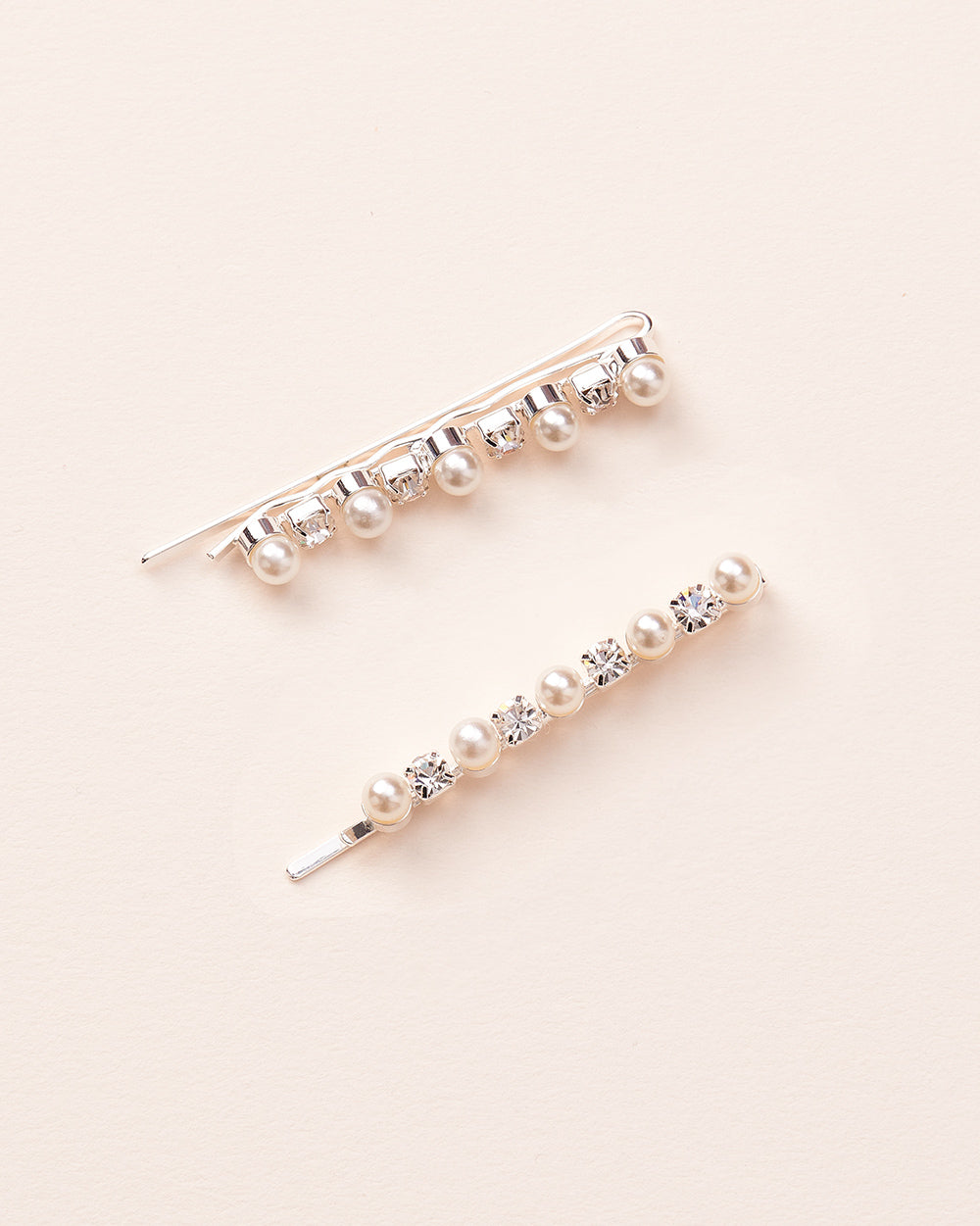 Pearl & Crystal Bobby Pins for Women - 2 Pack Elegant Hair Clips for Wedding, Prom, Party - Secure Hold Hair Accessories for Bridal, Formal Events & Everyday Use