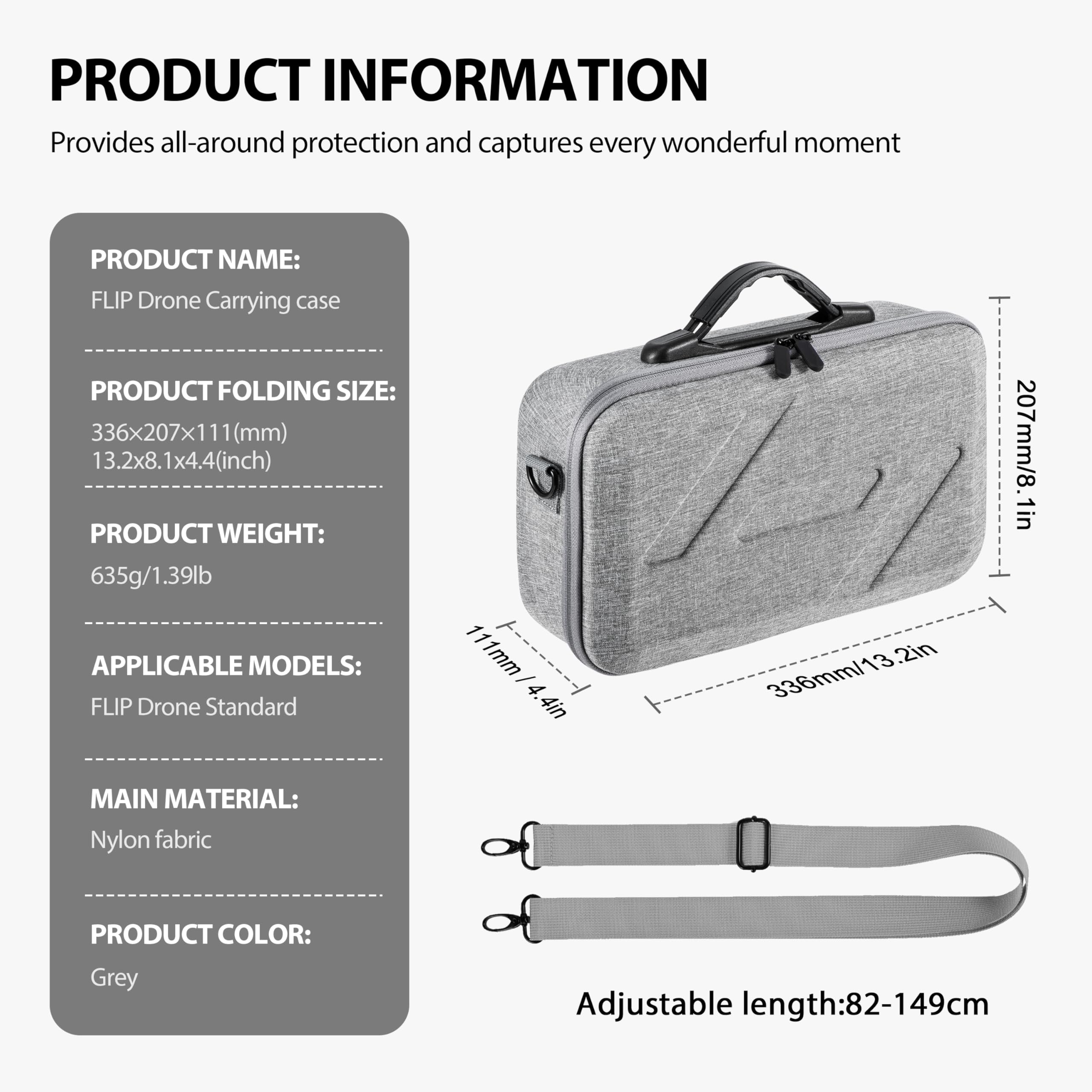 DJI Flip Fly More Combo Shoulder Bag - Portable Carrying Case for DJI Flip Drone with 3 Battery Slots & RC 2/N3 Controller Storage - Perfect for Travel, Outdoor Adventures & Drone Accessories Protection