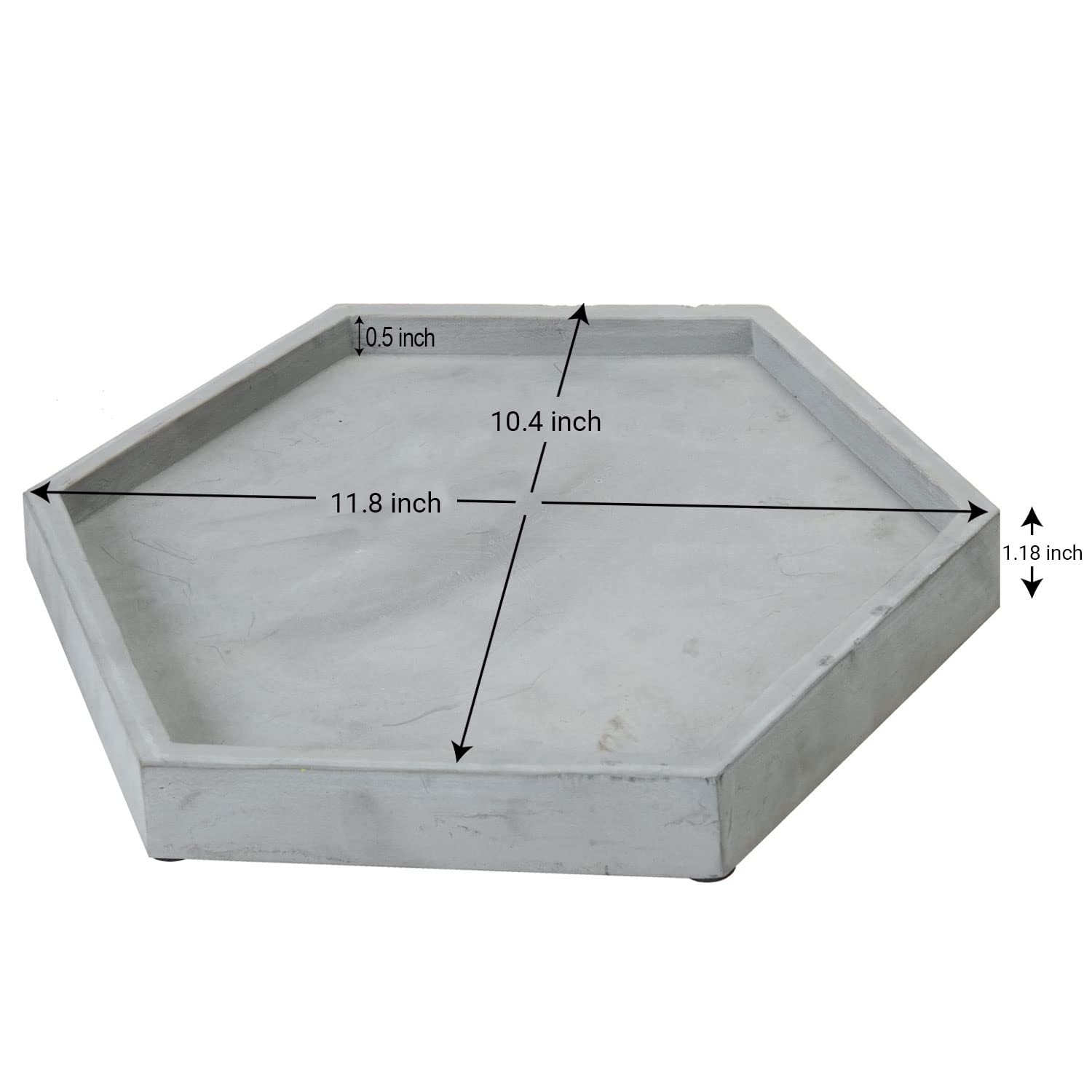 MyGift Modern Gray Concrete Hexagonal Bathroom Vanity Tray - Stylish Organizer for Jewelry, Perfume & Cosmetics | Perfect for Countertop Decor, Bathroom Storage & Gift Ideas