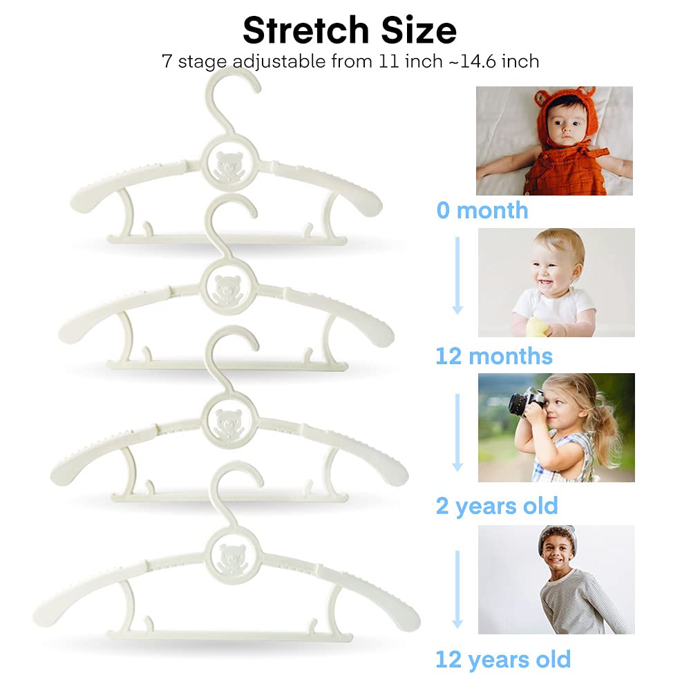 Adjustable Baby Clothes Hangers for Infants & Toddlers - 10 Pack Grey - Perfect for Nursery Organization & Kids Closet Storage