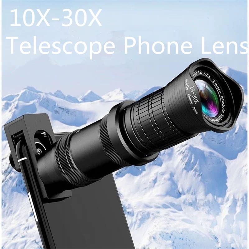 18-30X HD Professional Smartphone Camera Lens Kit - Adjustable Telephoto Zoom Lens for iPhone & Android - Perfect for Travel, Wildlife Photography & Vlogging