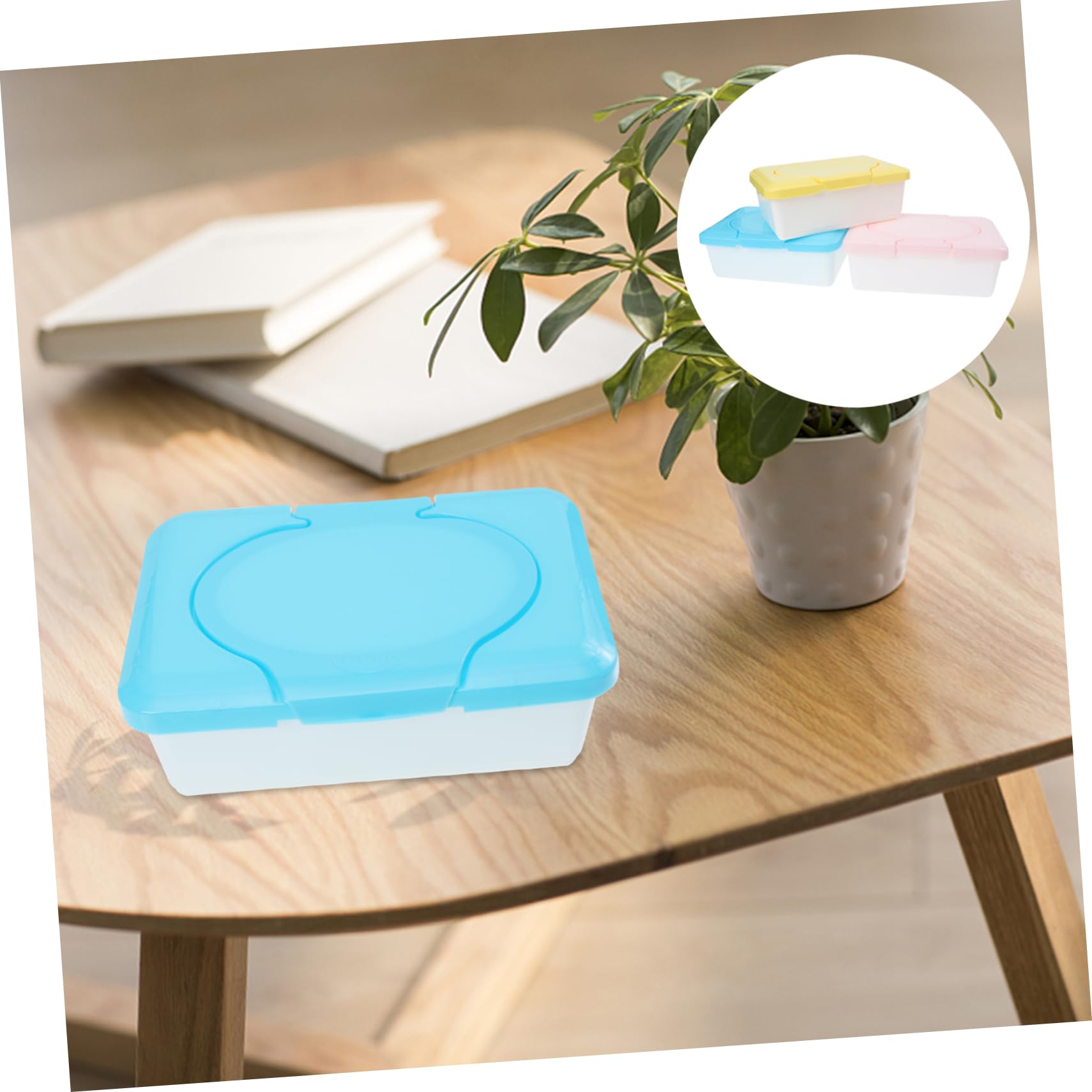 FAVOMOTO 3-Pack Plastic Travel Wipes Container - Portable Tissue Storage Box Dispenser for Baby Wipes, Makeup Remover & Hand Sanitizing Wipes | Perfect for Diaper Bags, Cars, Office & Travel Essentials