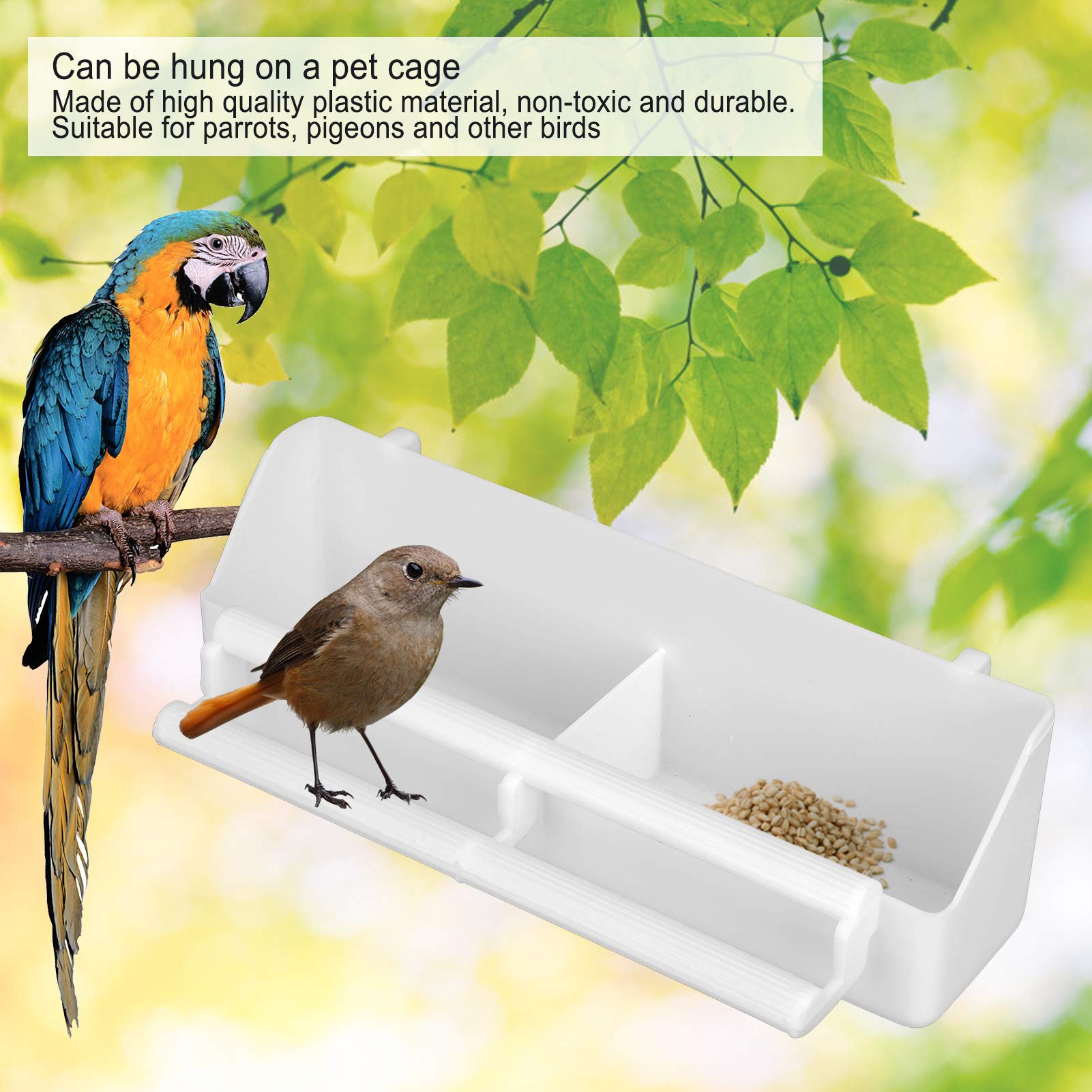 4pcs Thickened Bird Feeders & Water Bowls - Hanging Food Box for Parrots, Pigeons & Pet Birds - Durable Cage Feeding Tools for Outdoor & Indoor Use
