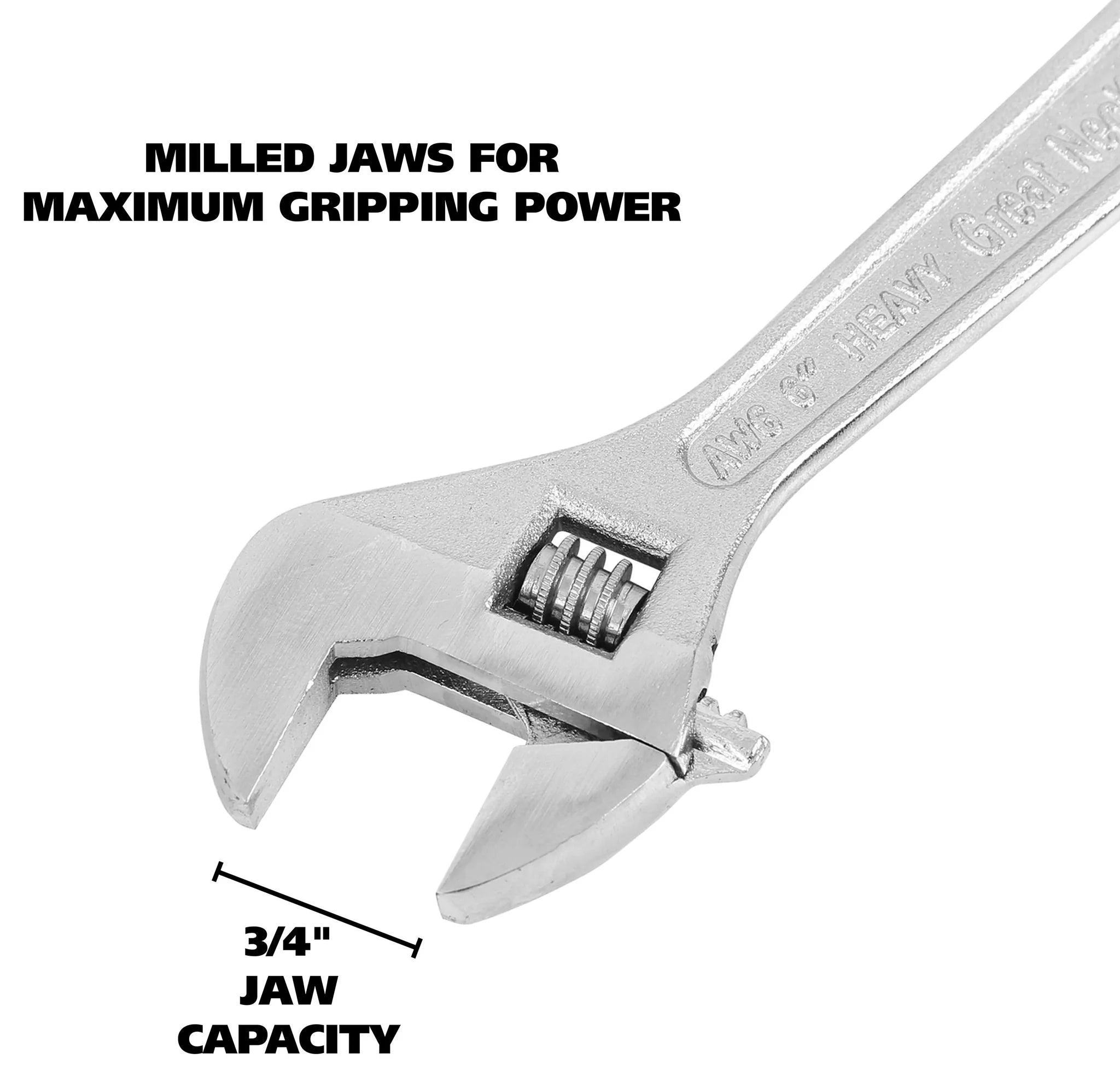 GreatNeck AW6C 6-Inch Adjustable Wrench - Premium Steel Construction, Comfort Grip Handle for Plumbing, Automotive & DIY Home Repairs