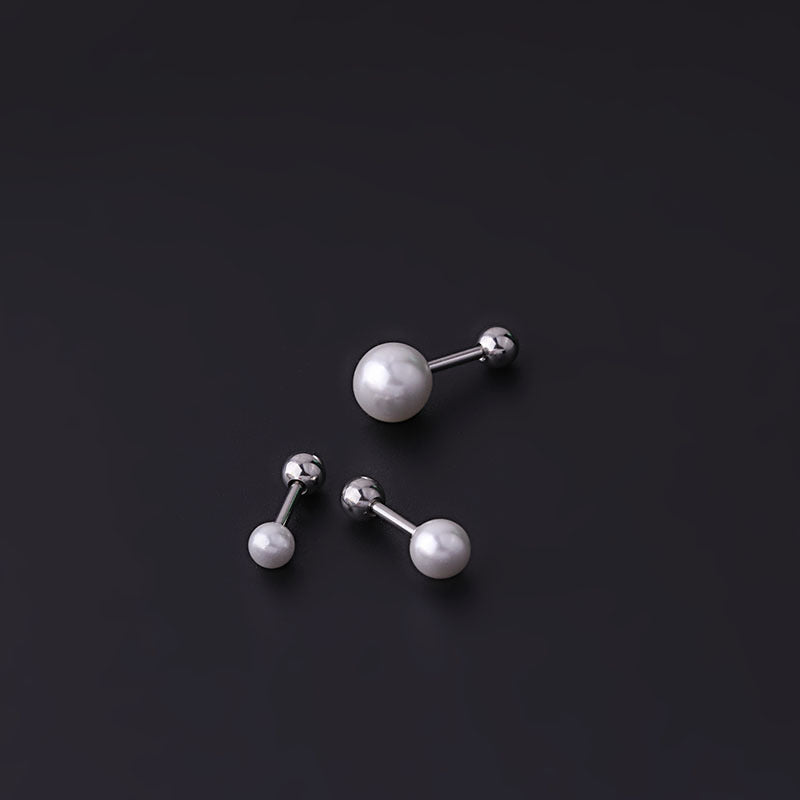 16G Cartilage Pearl Tiny Stud Earrings - Flat Back Earrings for Women | HSPJ687 | Perfect for Everyday Wear, Work & Special Occasions