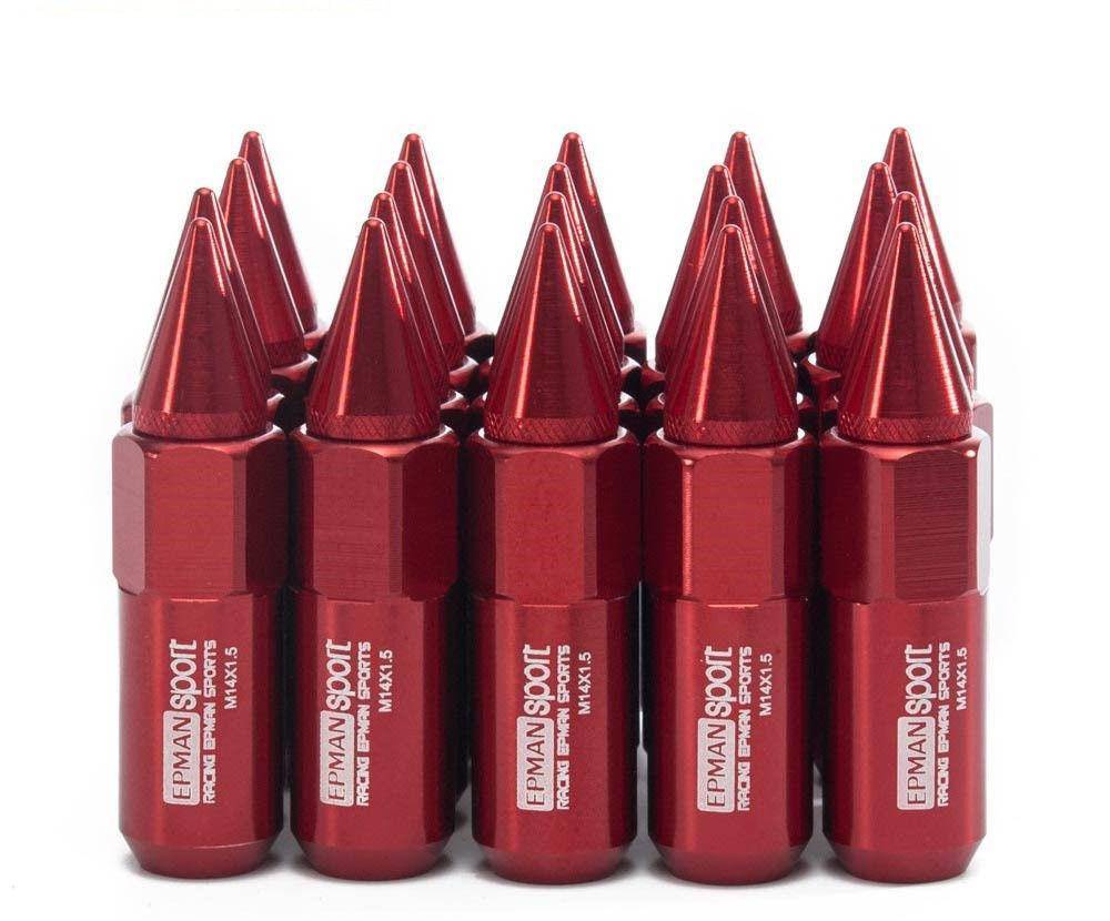 14X1.5 Spiked Aluminum Lug Nuts - 60MM Extended Tuner Wheels (20pcs/set) - Perfect for Custom Car Rims & Off-Road Vehicles