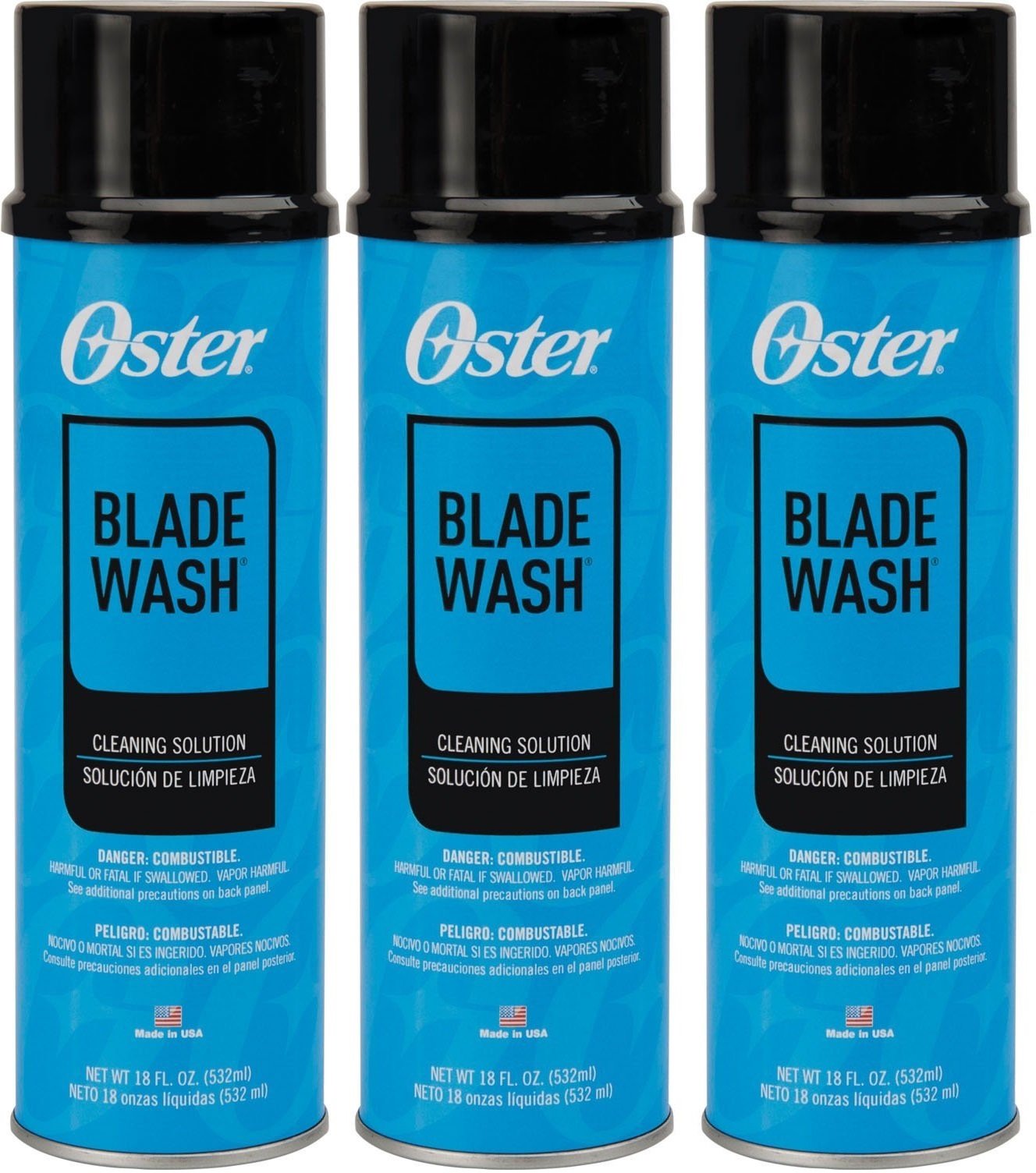 (3 Pack) Oster Blade Wash Liquid Blade Dip, 18-Ounces - Professional Blade Cleaner for Clippers, Trimmers & Shears - Perfect for Barbershops, Pet Grooming & Home Use
