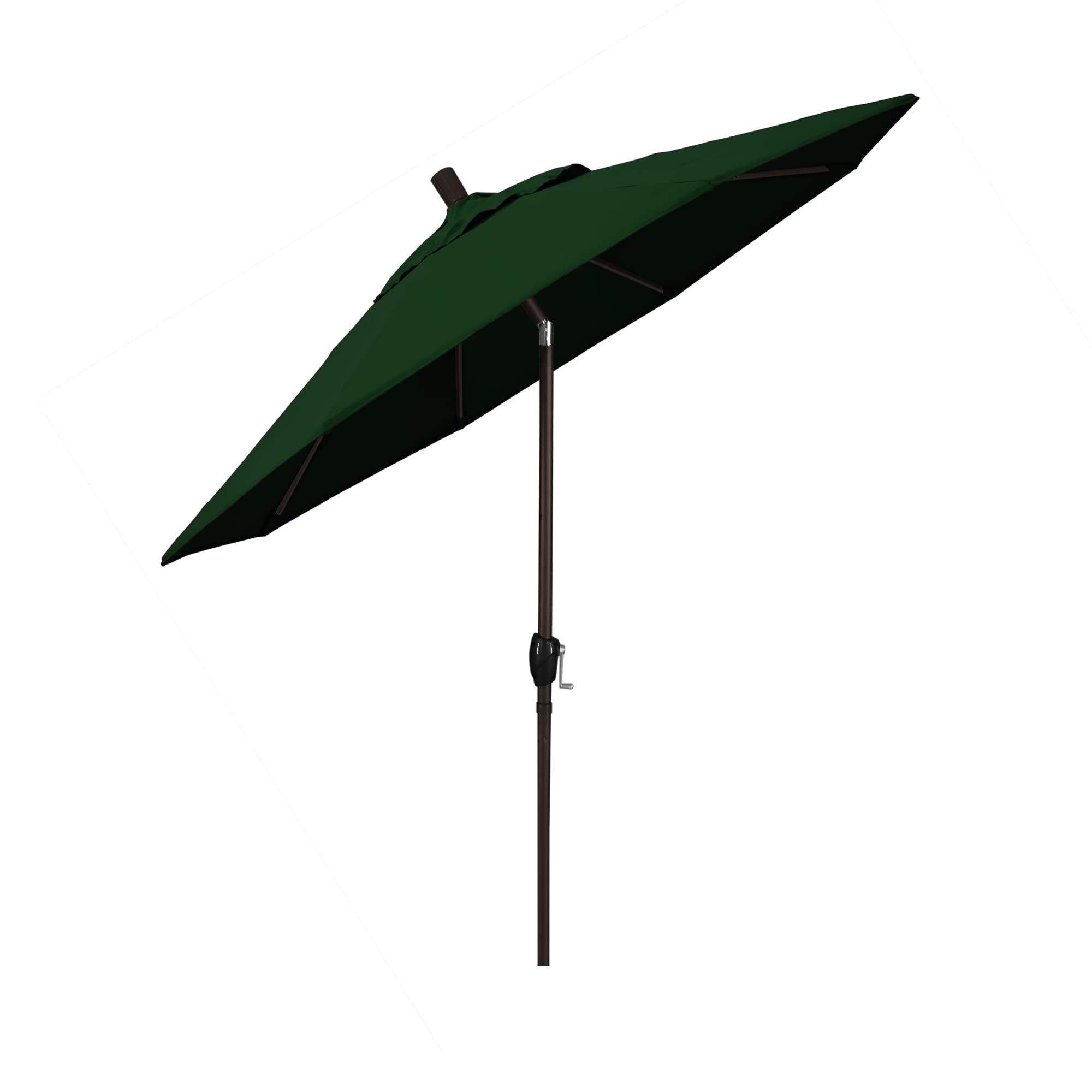 7.5' Round Aluminum Patio Umbrella with Crank Lift & Push Button Tilt - Bronze Pole in Pacifica Hunter Green - Perfect for Outdoor Dining, Poolside Lounging & Backyard Decoration
