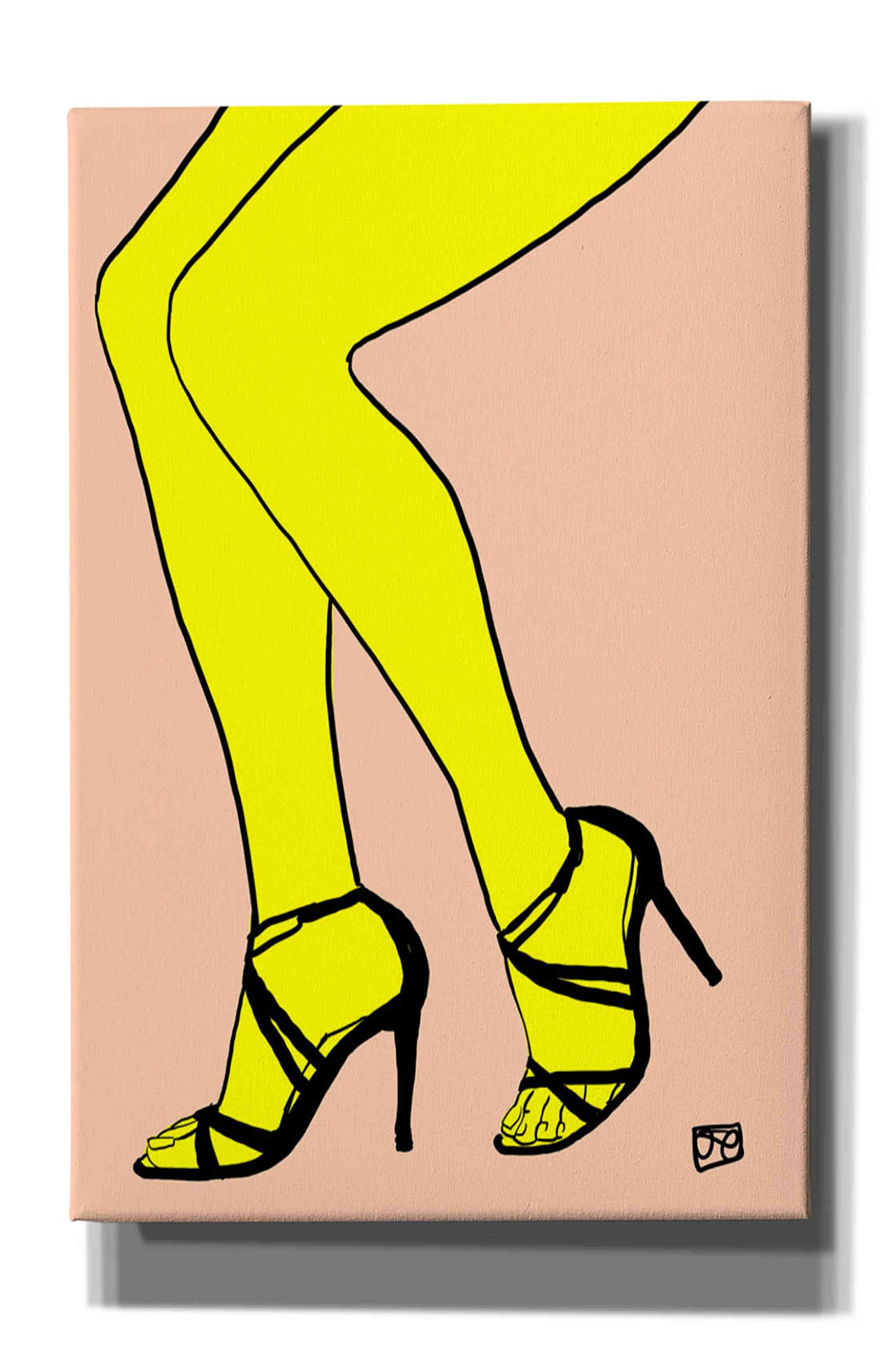Epic Graffiti 'Legs in Yellow' by Giuseppe Cristiano - 26x40 Inch Modern Canvas Wall Art for Living Room, Bedroom & Office Decor