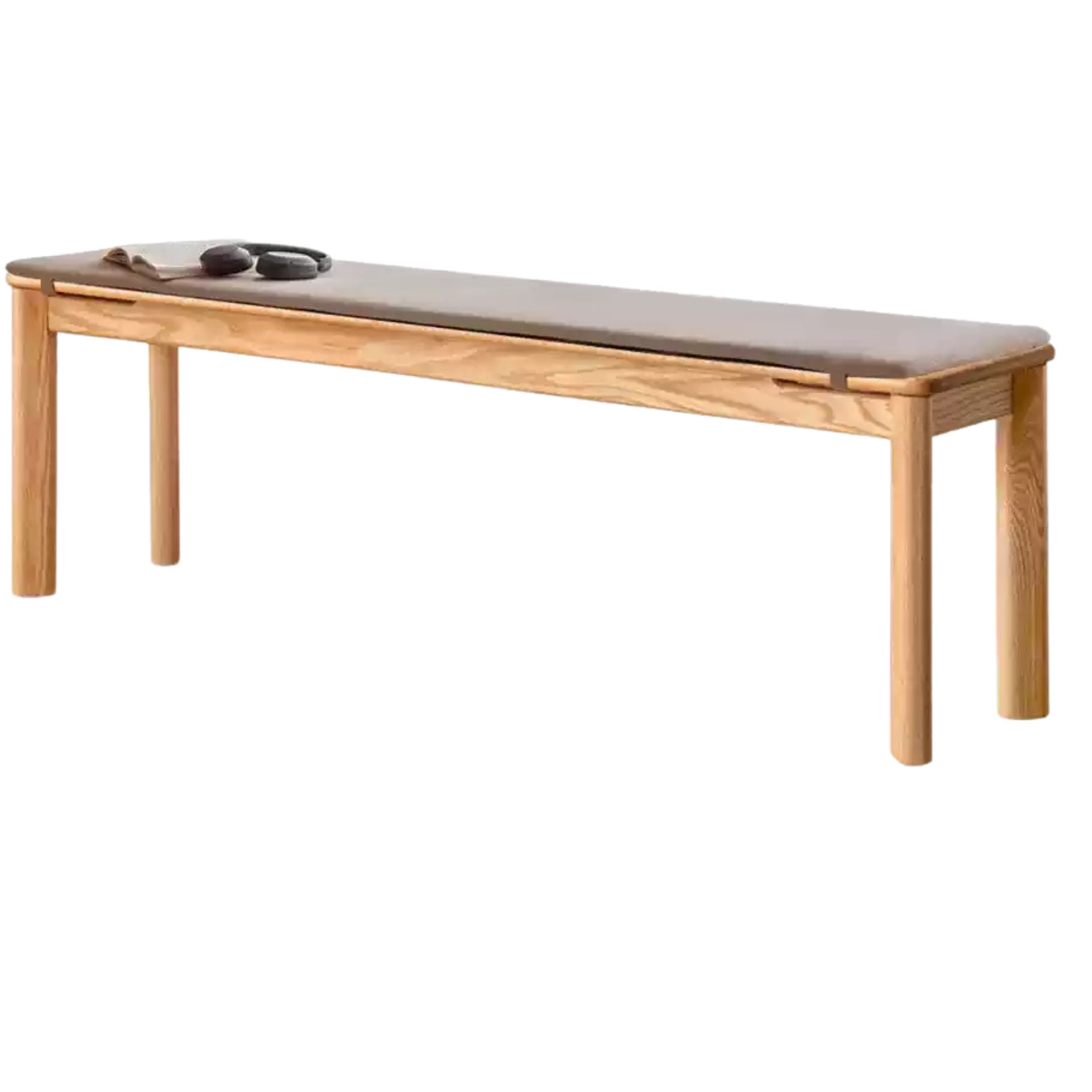 55.1x12.6x16.9 inch  /140x32x43 сm / Natural Wood Color/ Bench Fabric white