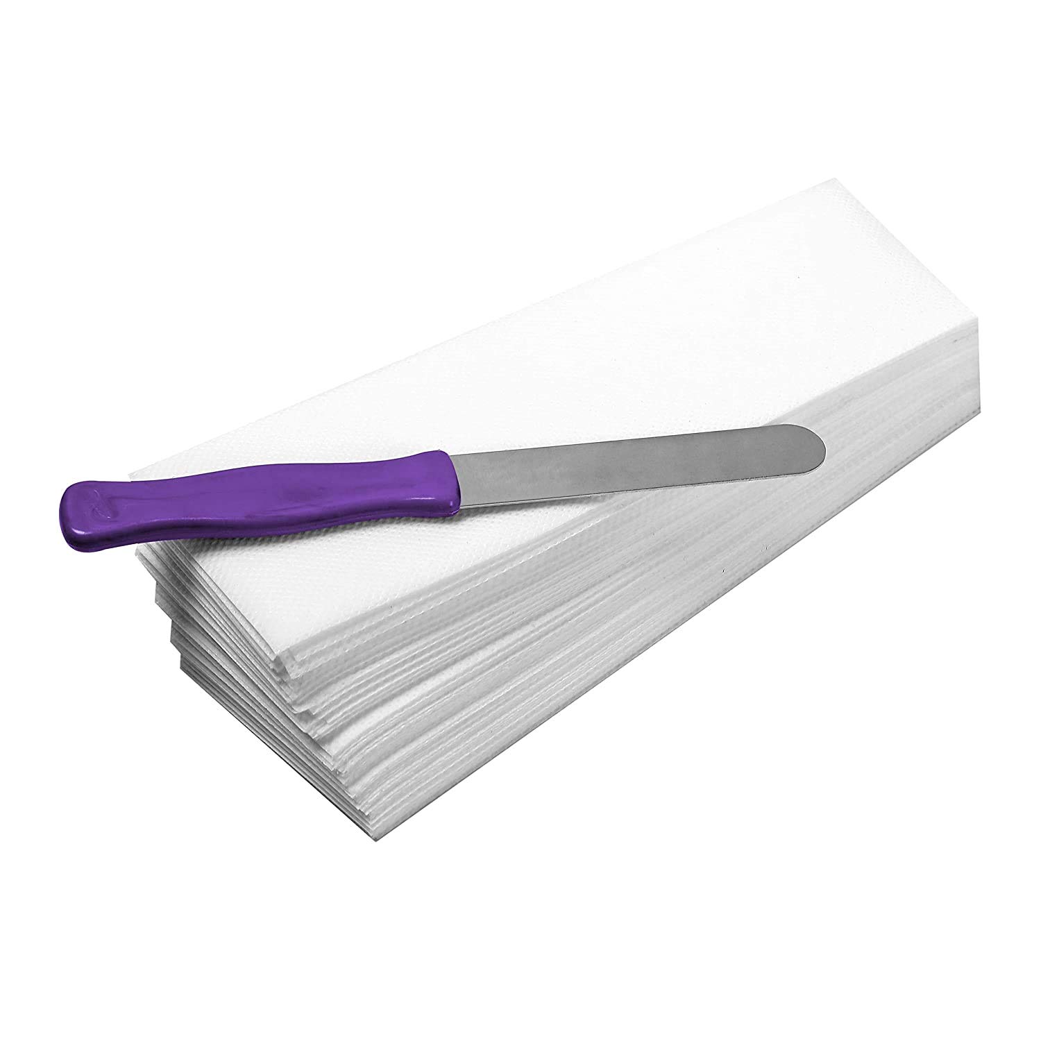 Be Unique Care Wax Strips for Women - 140 Face Waxing Strips with Steel Knife Spatula & Cleansing Sponge (3-Piece Combo) - Perfect for Smooth Skin at Home or Salon