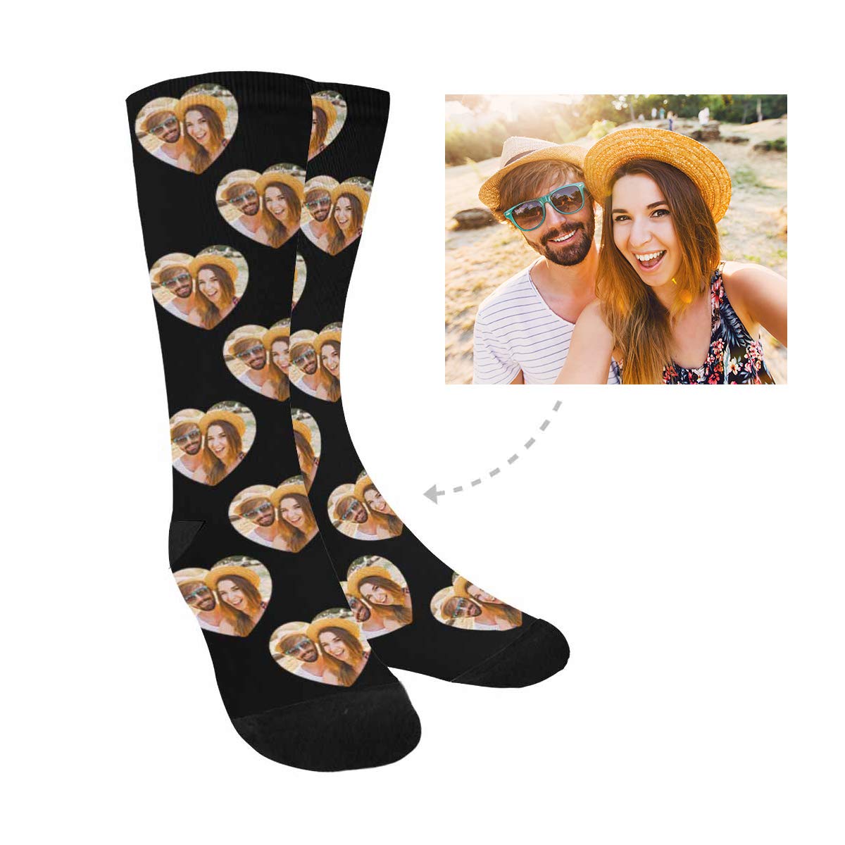 MyPupSocks Custom Photo Socks - Personalized Heart Shaped Picture Socks for Men & Women | Great Gift for Pet Lovers, Couples & Family