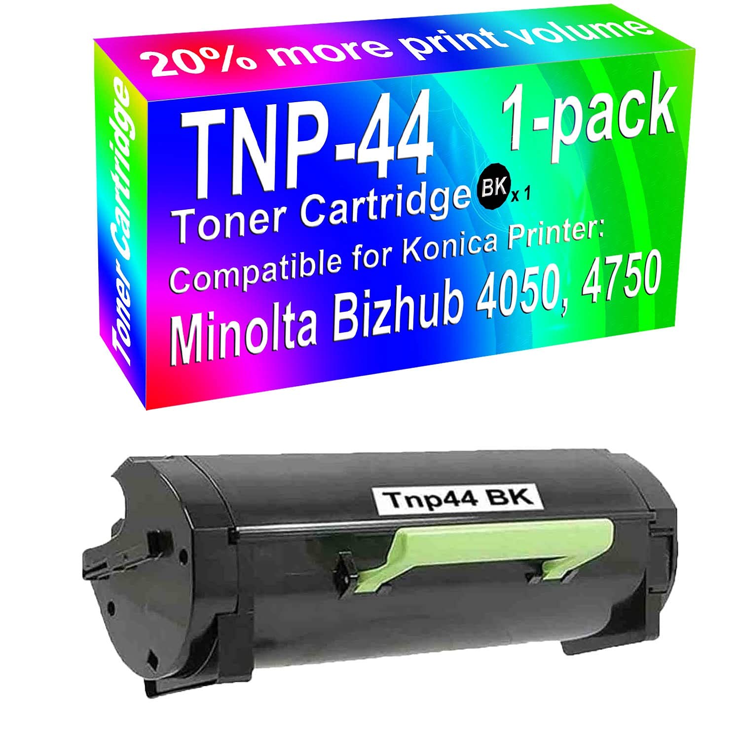 High Yield TNP-44 Black Toner Cartridge Replacement for Konica Minolta Bizhub 4050/4750 Printer - 1-Pack - Perfect for Office Printing & High Volume Document Copying