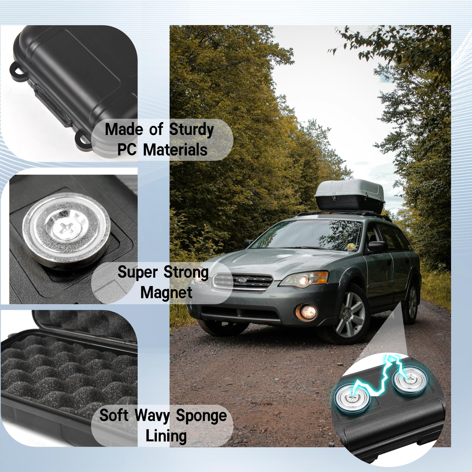 2 Pack Magnetic Car Key Holder - Waterproof Hide-A-Key Box for Indoor & Outdoor Use, Under Vehicle Key Storage Solution (Perfect for Spare Keys, Emergency Access, and Home Security)