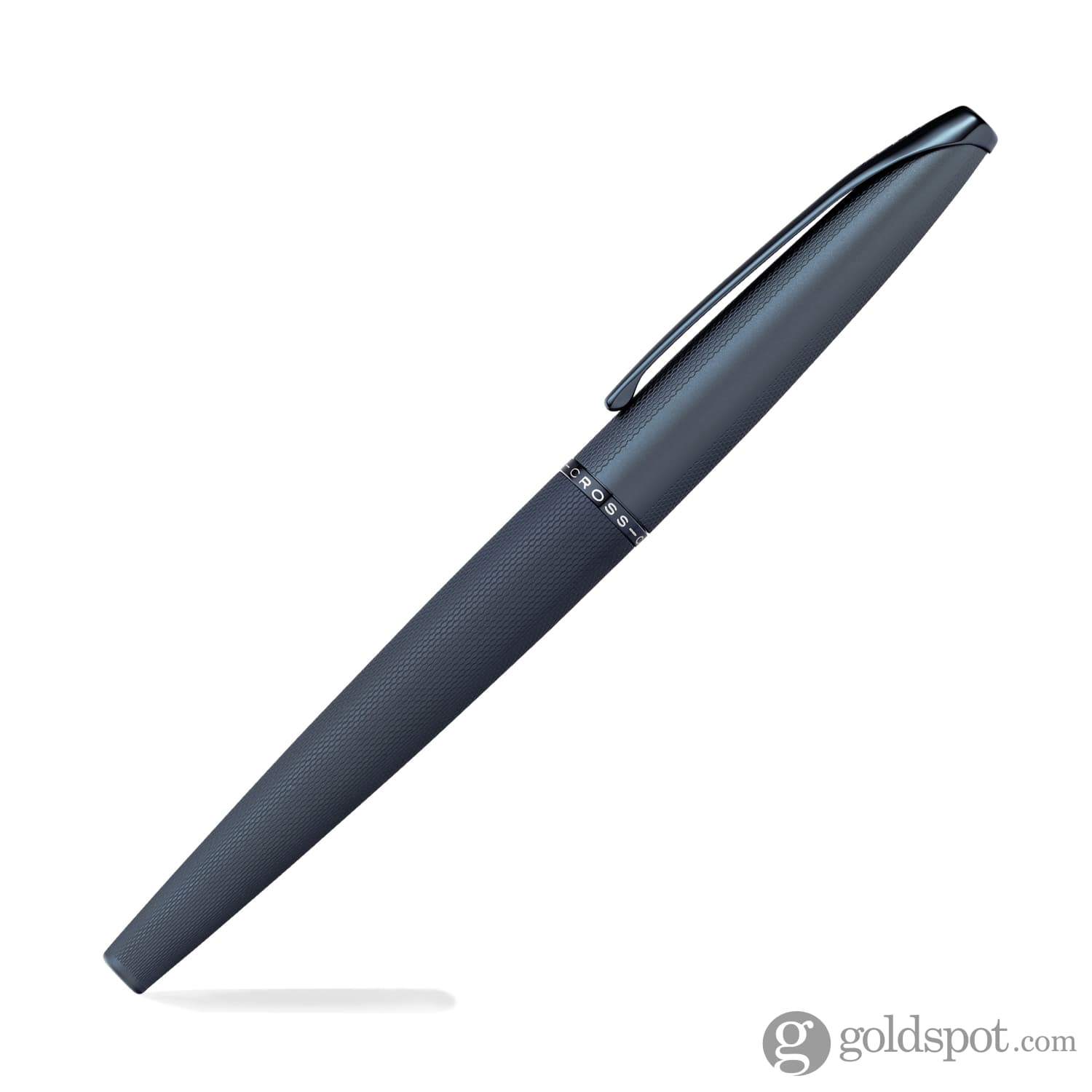 Premium Cross ATX Fountain Pen - Sandblasted Dark Blue PVD Finish with Elegant Diamond Etching | Luxury Writing Instrument for Business, Gifts & Collectors