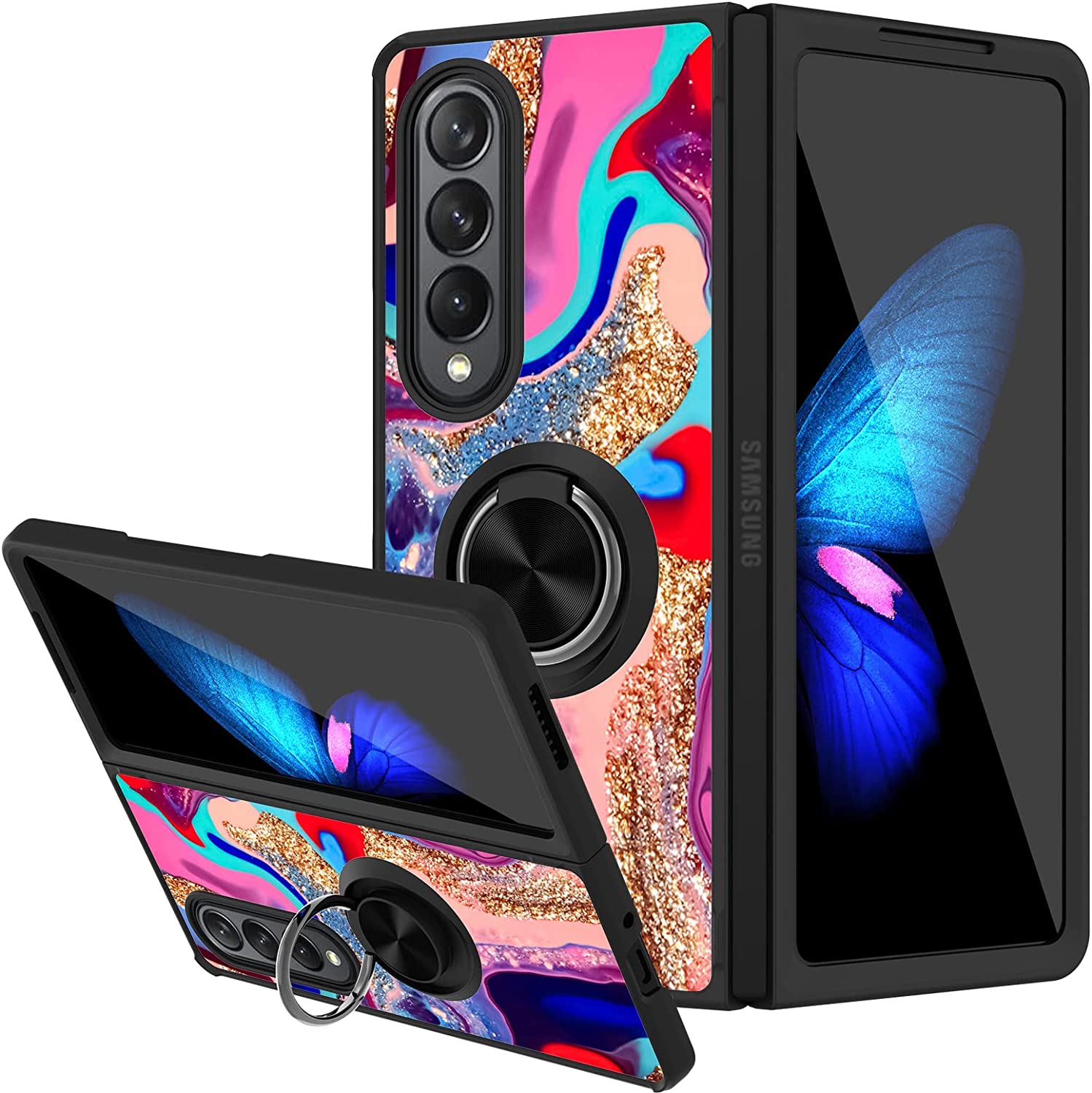 Samsung Galaxy Z Fold 4 5G Phone Case with Butterfly Design - Slim Protective Cover for Foldable Smartphone | Perfect for Work, Travel & Everyday Use