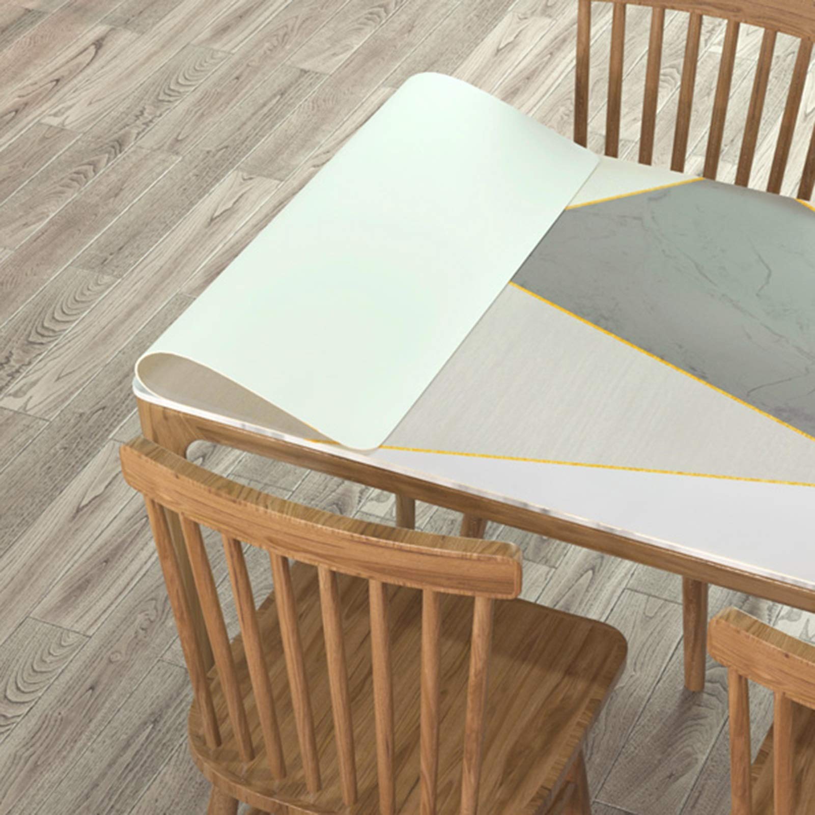 3D PVC Table Cover Protector - 1.5mm Thick Wipeable Plastic Tablecloth - Waterproof Desk Pad Mat for Dining Room, Office & Kitchen - 80x120cm (31x47 Inches) - Easy to Clean & Durable Surface Protection